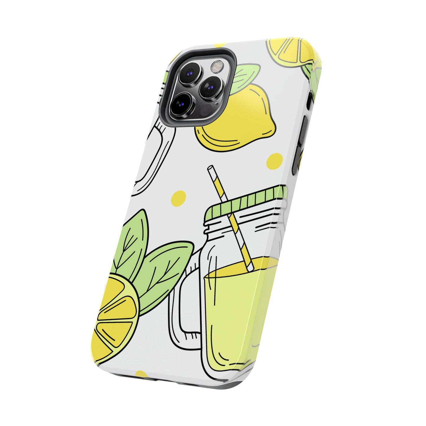 Lemonade Love Tough iPhone Case – Fun Lemon Mason Jar Design, Dual - Layer Protection - BOGO Cases