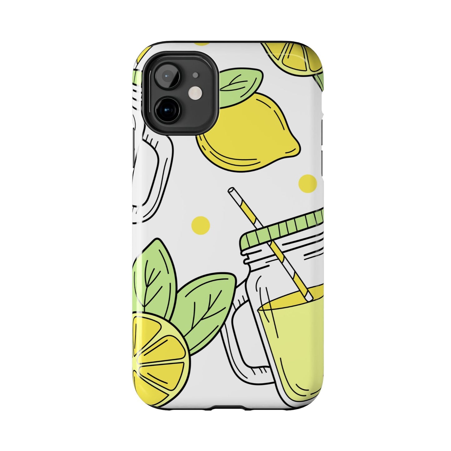 Lemonade Love Tough iPhone Case – Fun Lemon Mason Jar Design, Dual - Layer Protection - BOGO Cases