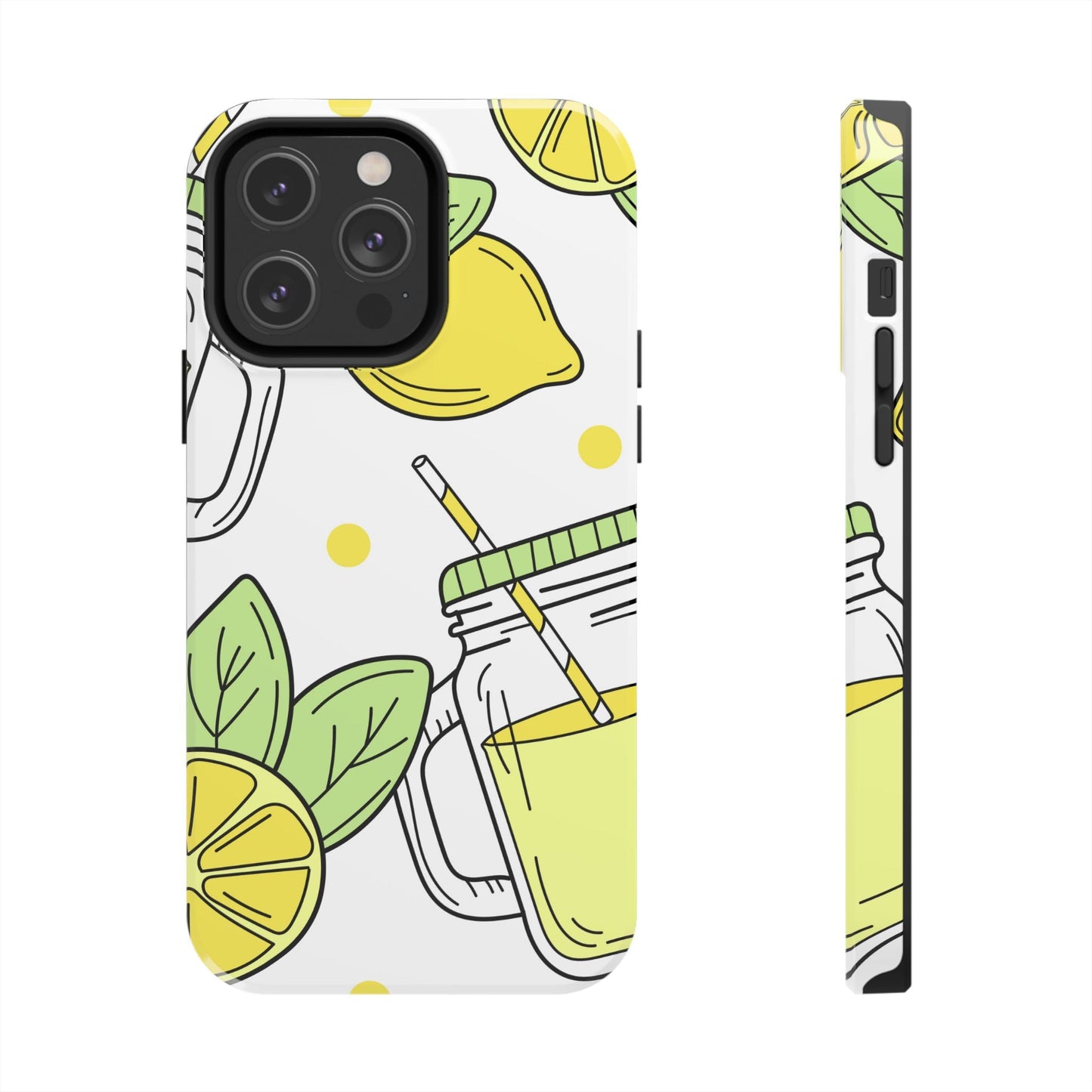 Lemonade Love Tough iPhone Case – Fun Lemon Mason Jar Design, Dual - Layer Protection - BOGO Cases