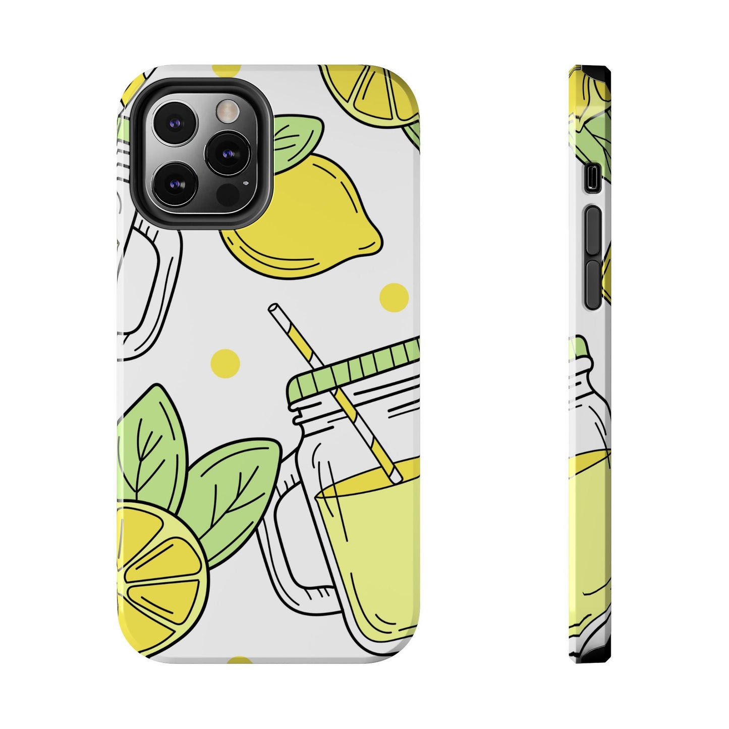Lemonade Love Tough iPhone Case – Fun Lemon Mason Jar Design, Dual - Layer Protection - BOGO Cases