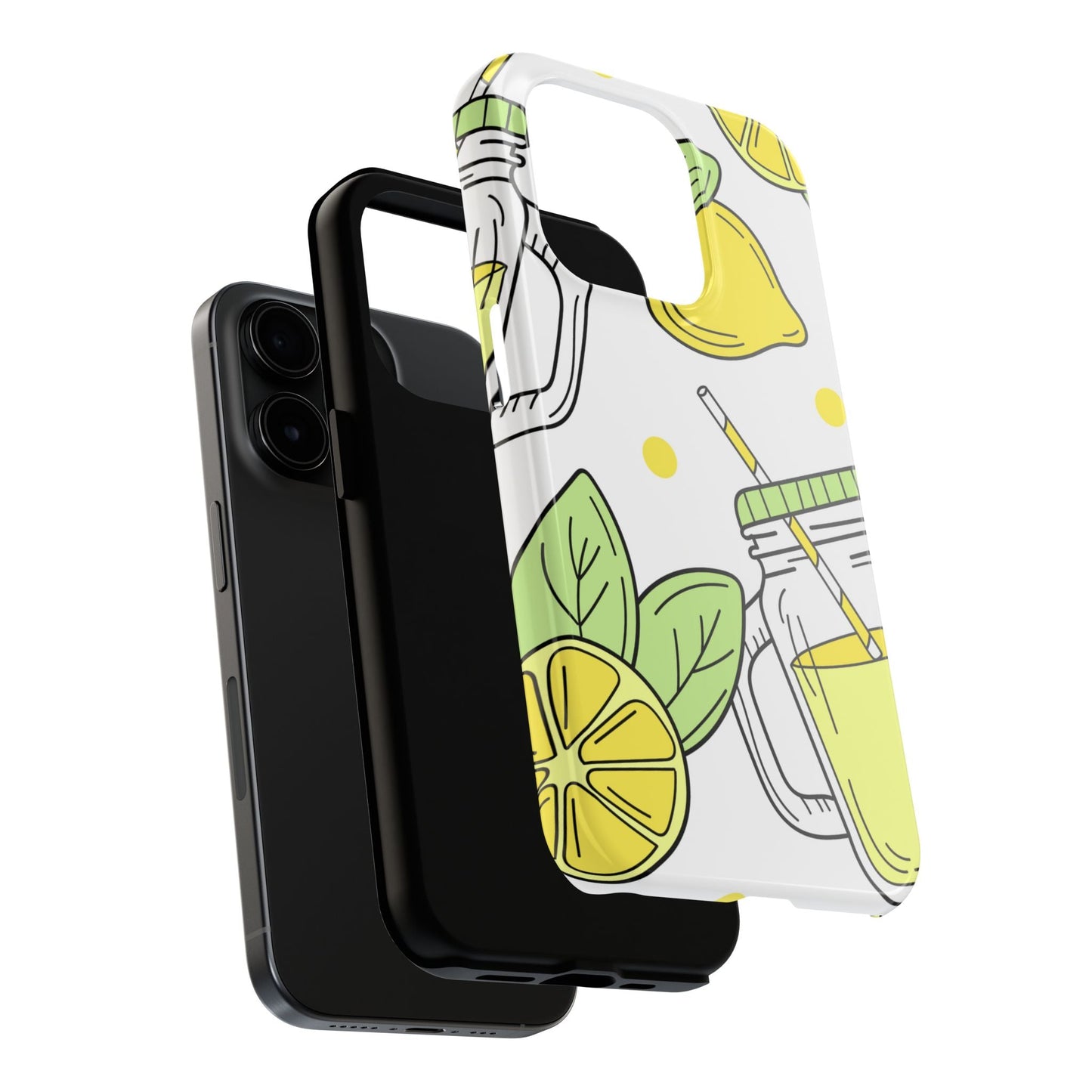 Lemonade Love Tough iPhone Case – Fun Lemon Mason Jar Design, Dual - Layer Protection - BOGO Cases