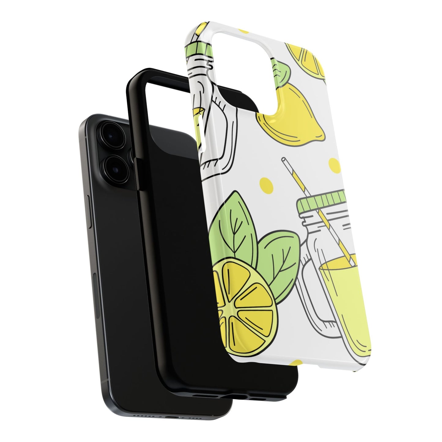 Lemonade Love Tough iPhone Case – Fun Lemon Mason Jar Design, Dual - Layer Protection - BOGO Cases