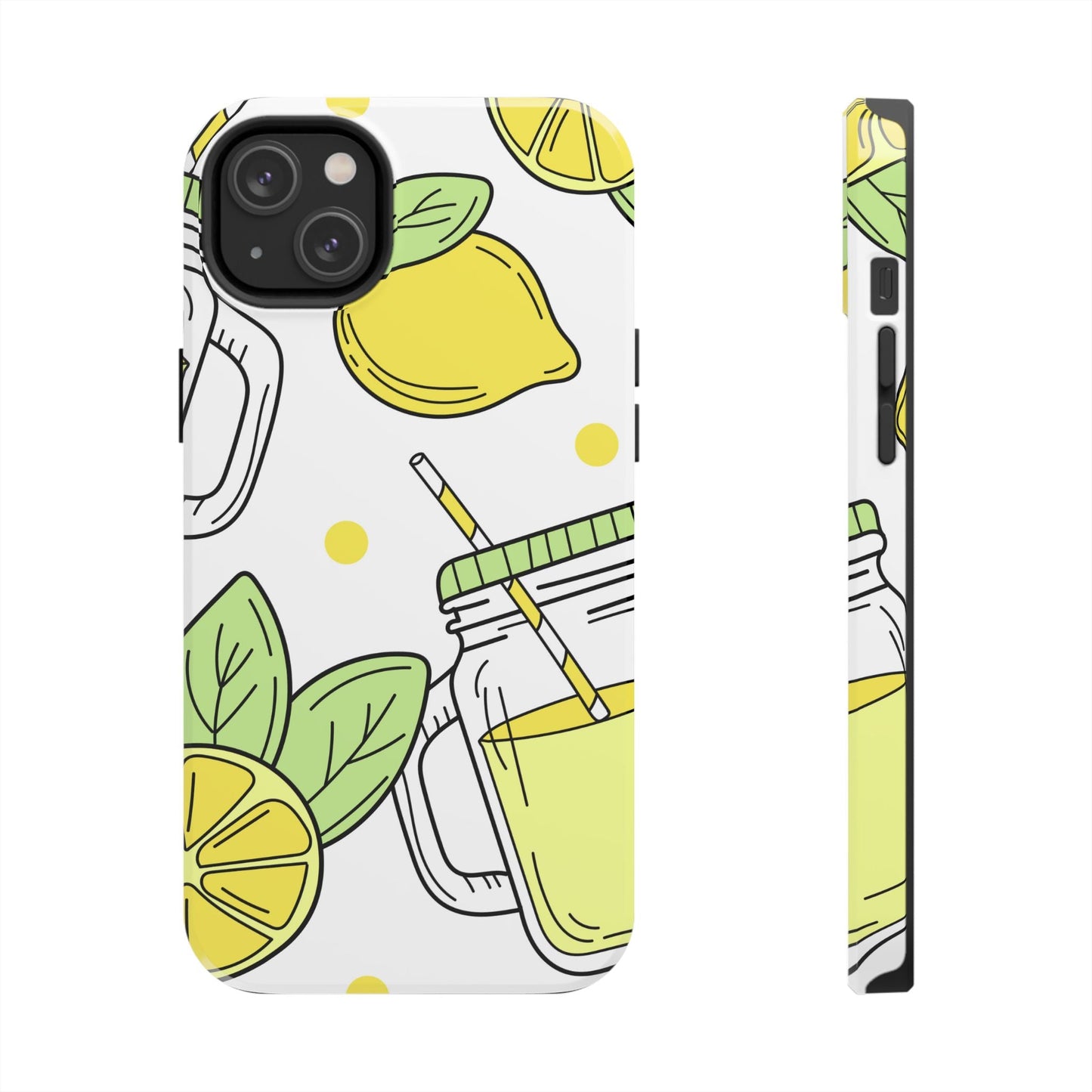 Lemonade Love Tough iPhone Case – Fun Lemon Mason Jar Design, Dual - Layer Protection - BOGO Cases