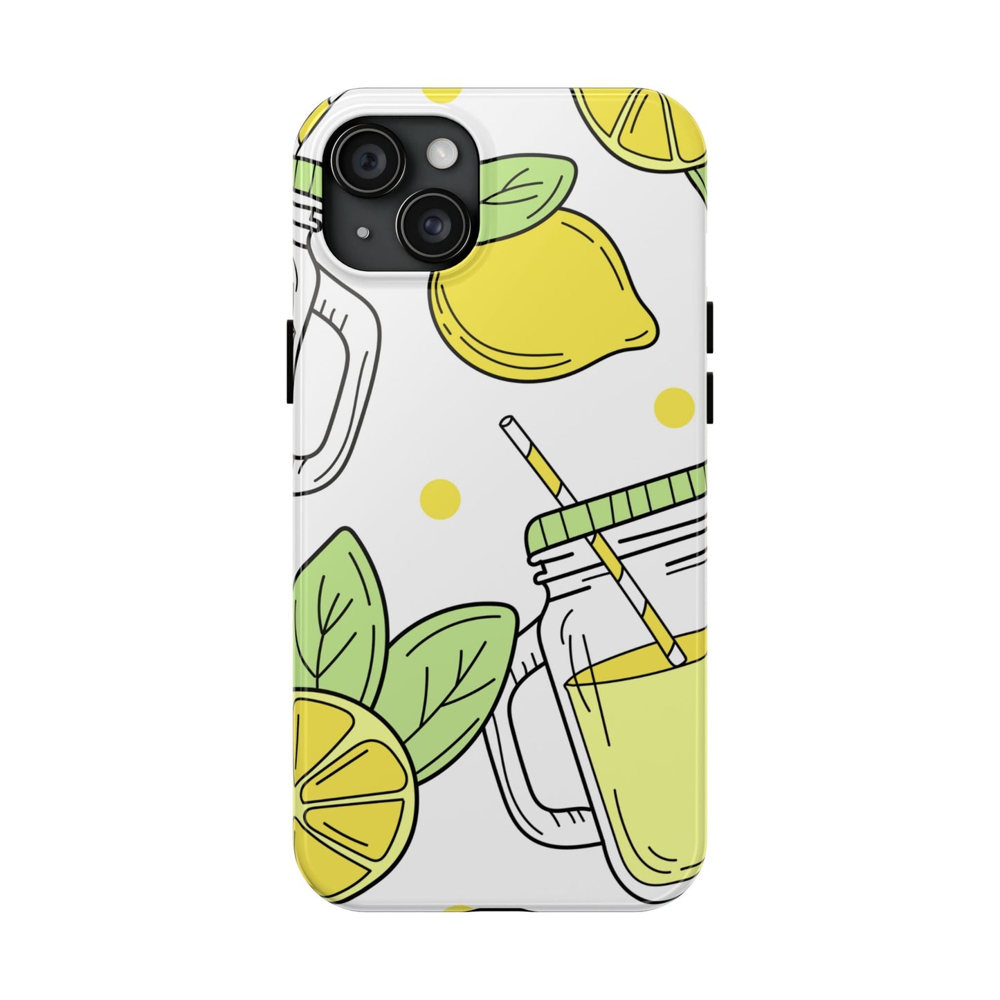 Lemonade Love Tough iPhone Case – Fun Lemon Mason Jar Design, Dual - Layer Protection - BOGO Cases
