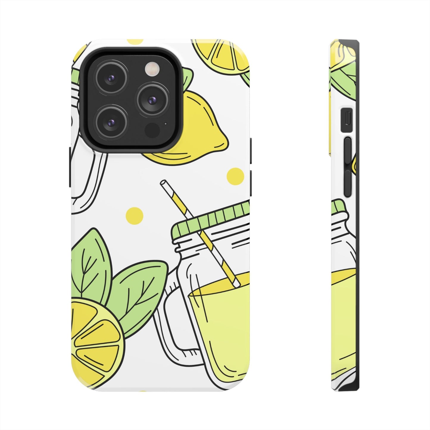 Lemonade Love Tough iPhone Case – Fun Lemon Mason Jar Design, Dual - Layer Protection - BOGO Cases