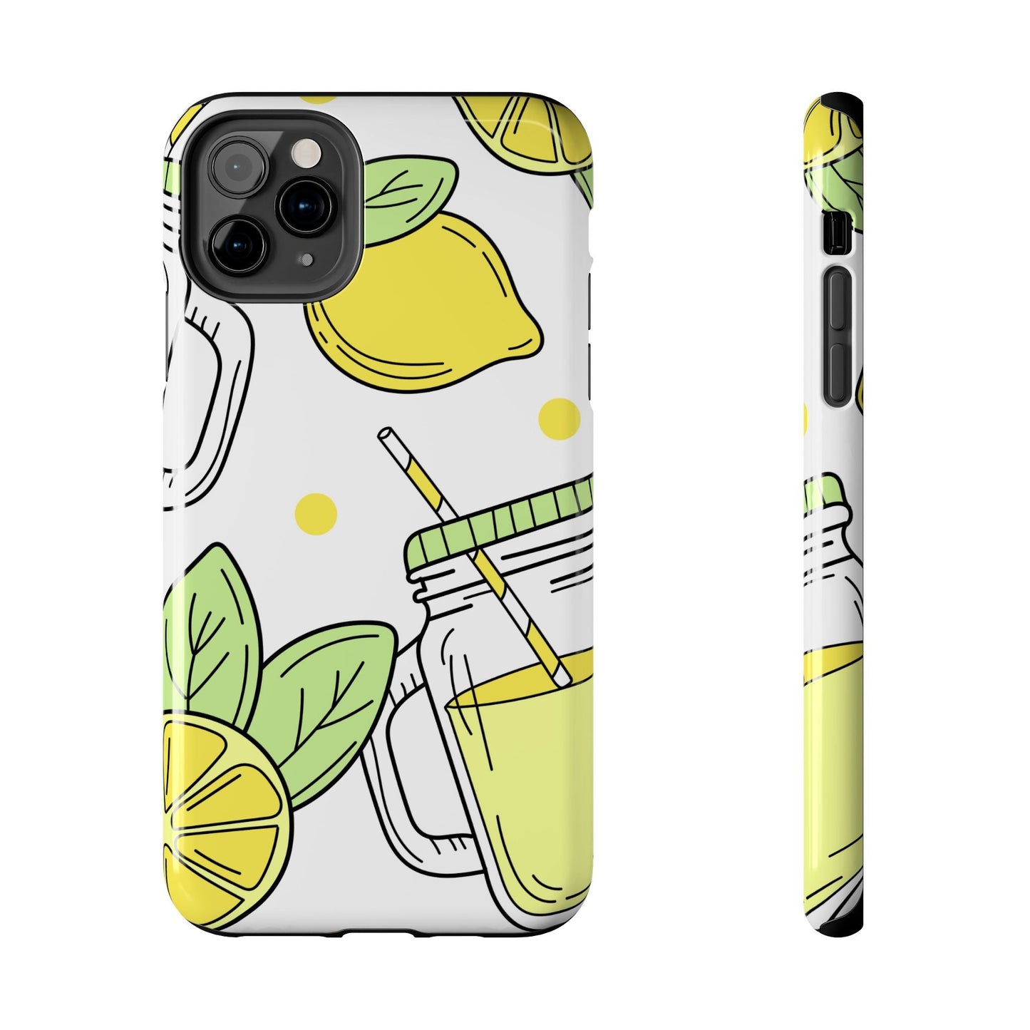 Lemonade Love Tough iPhone Case – Fun Lemon Mason Jar Design, Dual - Layer Protection - BOGO Cases