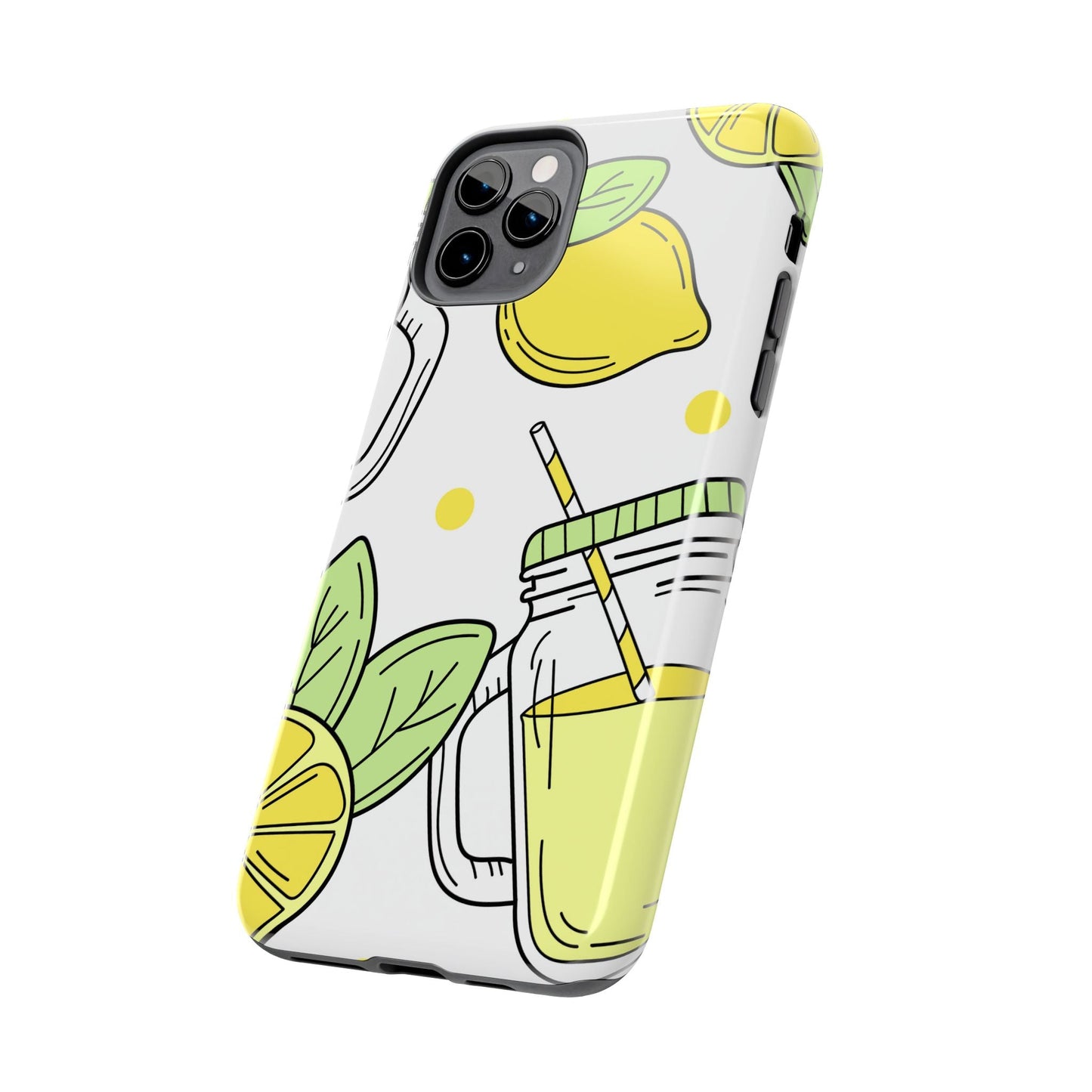 Lemonade Love Tough iPhone Case – Fun Lemon Mason Jar Design, Dual - Layer Protection - BOGO Cases