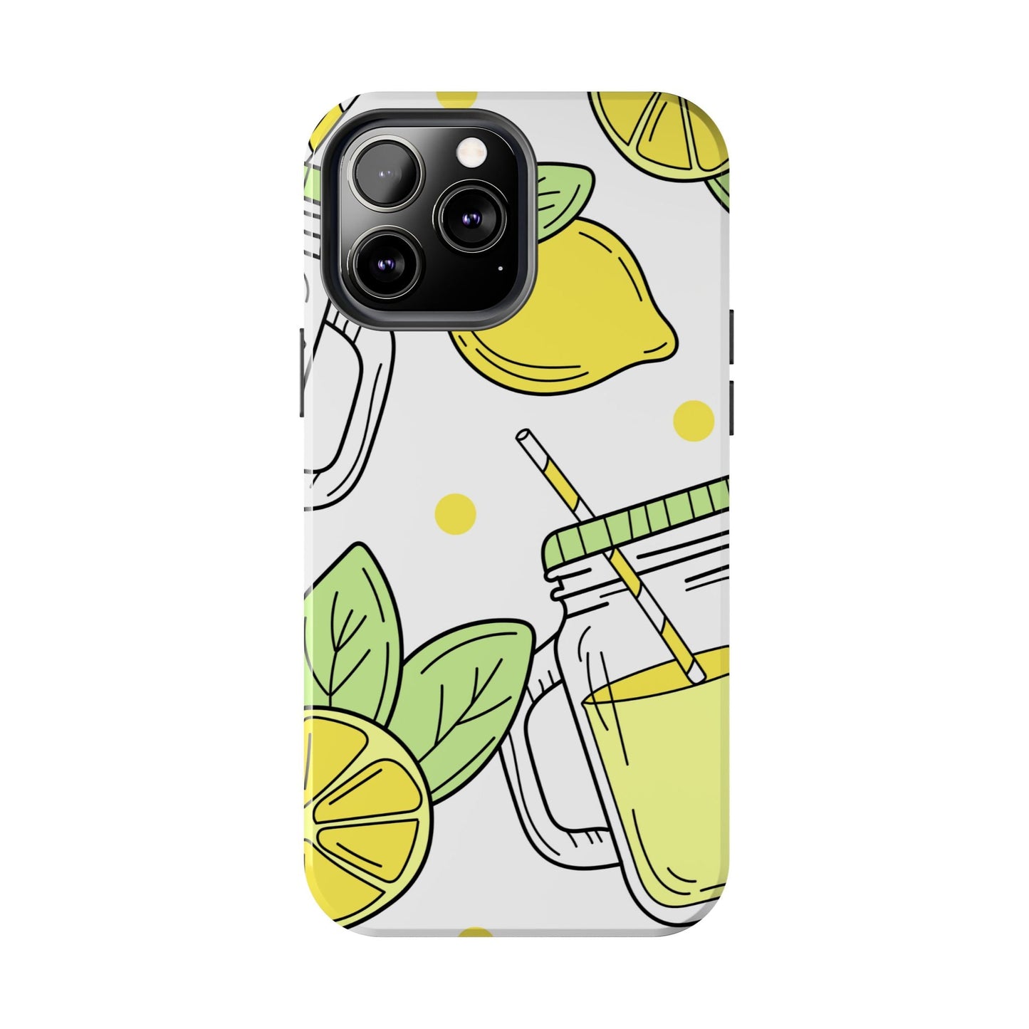 Lemonade Love Tough iPhone Case – Fun Lemon Mason Jar Design, Dual - Layer Protection - BOGO Cases