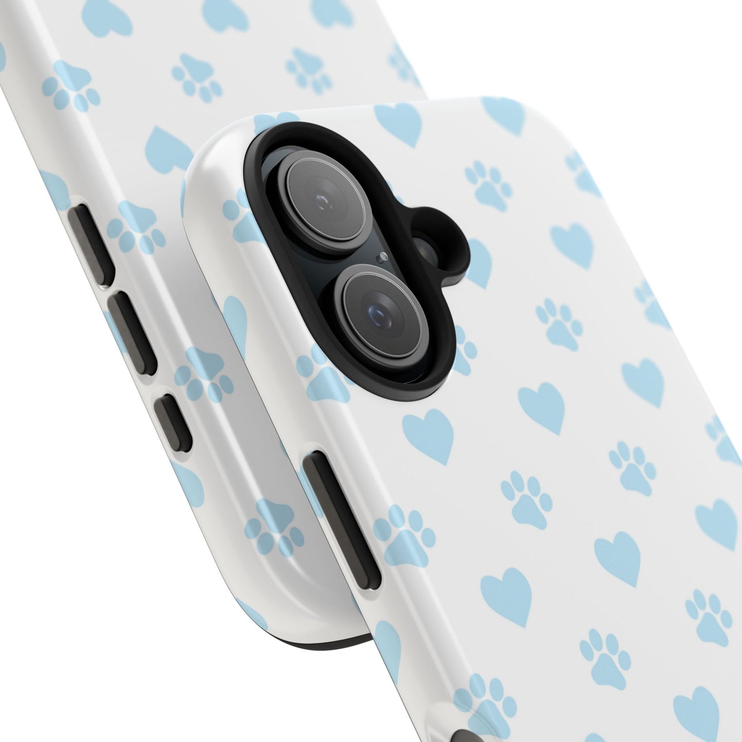Light Blue Paw Prints & Hearts – iPhone Case for Animal Lovers - BOGO Cases