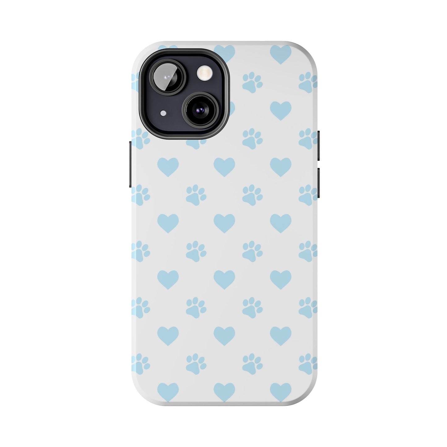 Light Blue Paw Prints & Hearts – iPhone Case for Animal Lovers - BOGO Cases