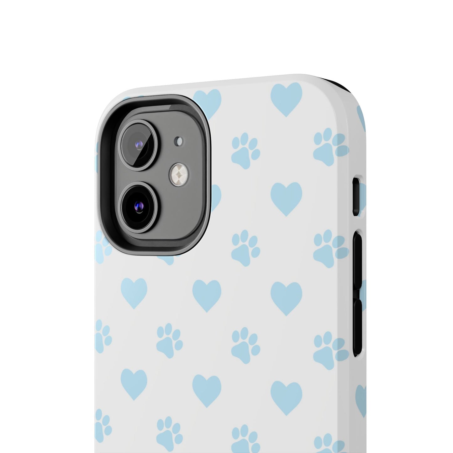 Light Blue Paw Prints & Hearts – iPhone Case for Animal Lovers - BOGO Cases