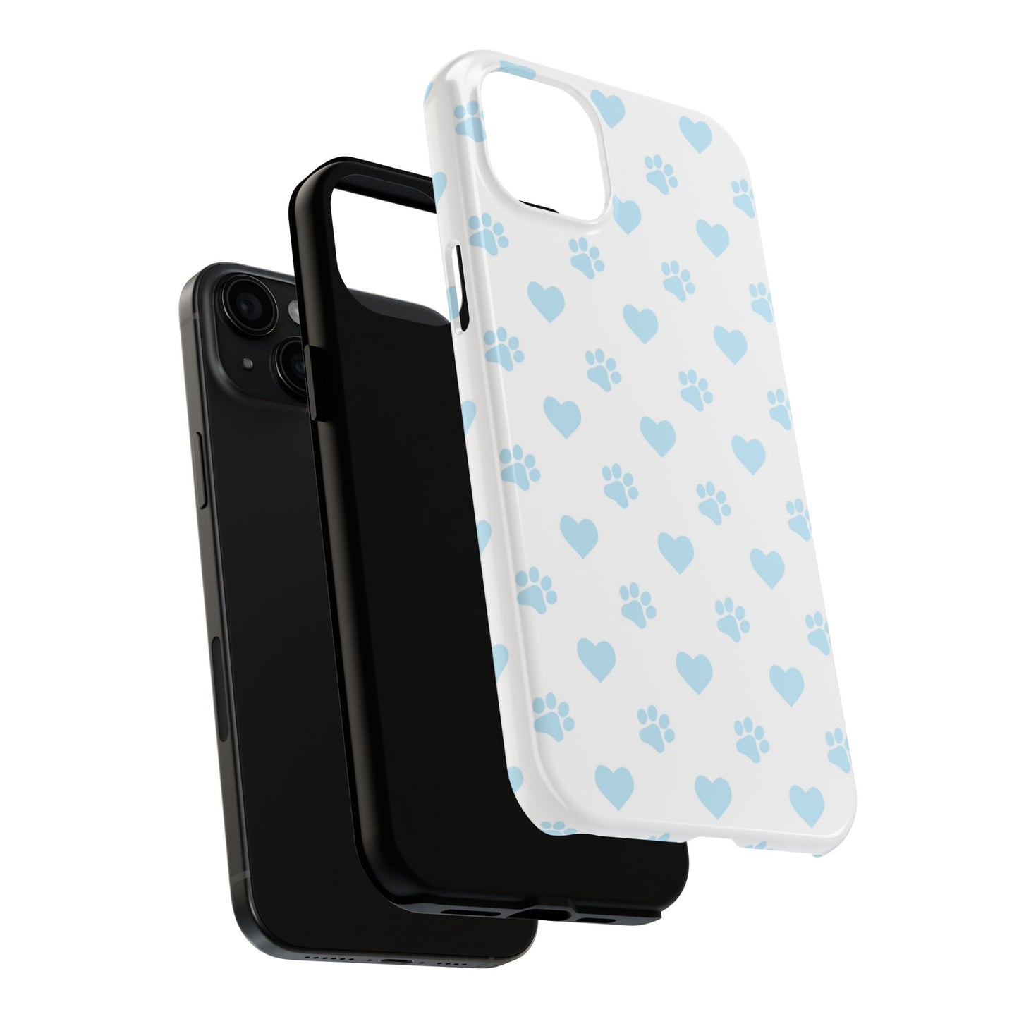 Light Blue Paw Prints & Hearts – iPhone Case for Animal Lovers - BOGO Cases