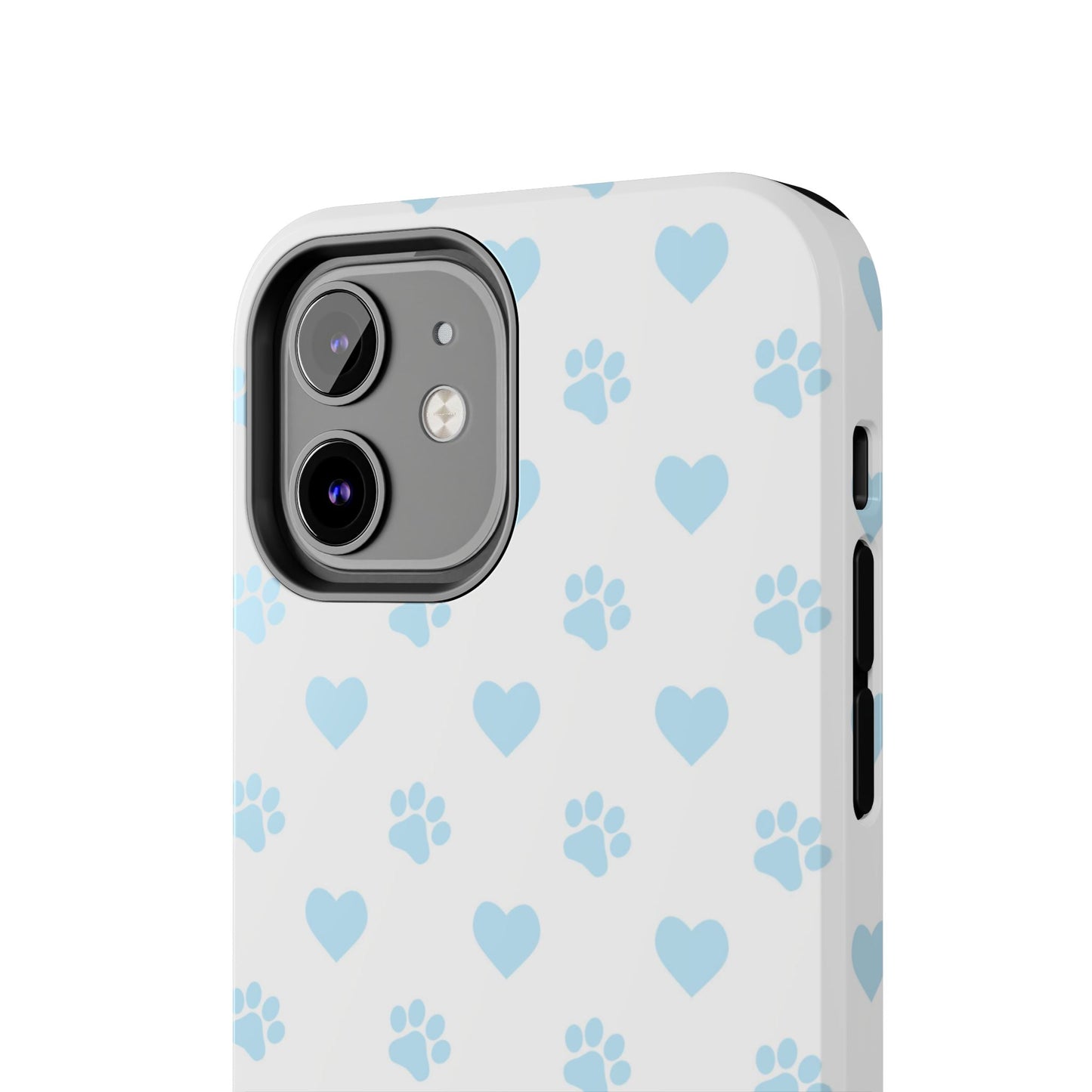 Light Blue Paw Prints & Hearts – iPhone Case for Animal Lovers - BOGO Cases