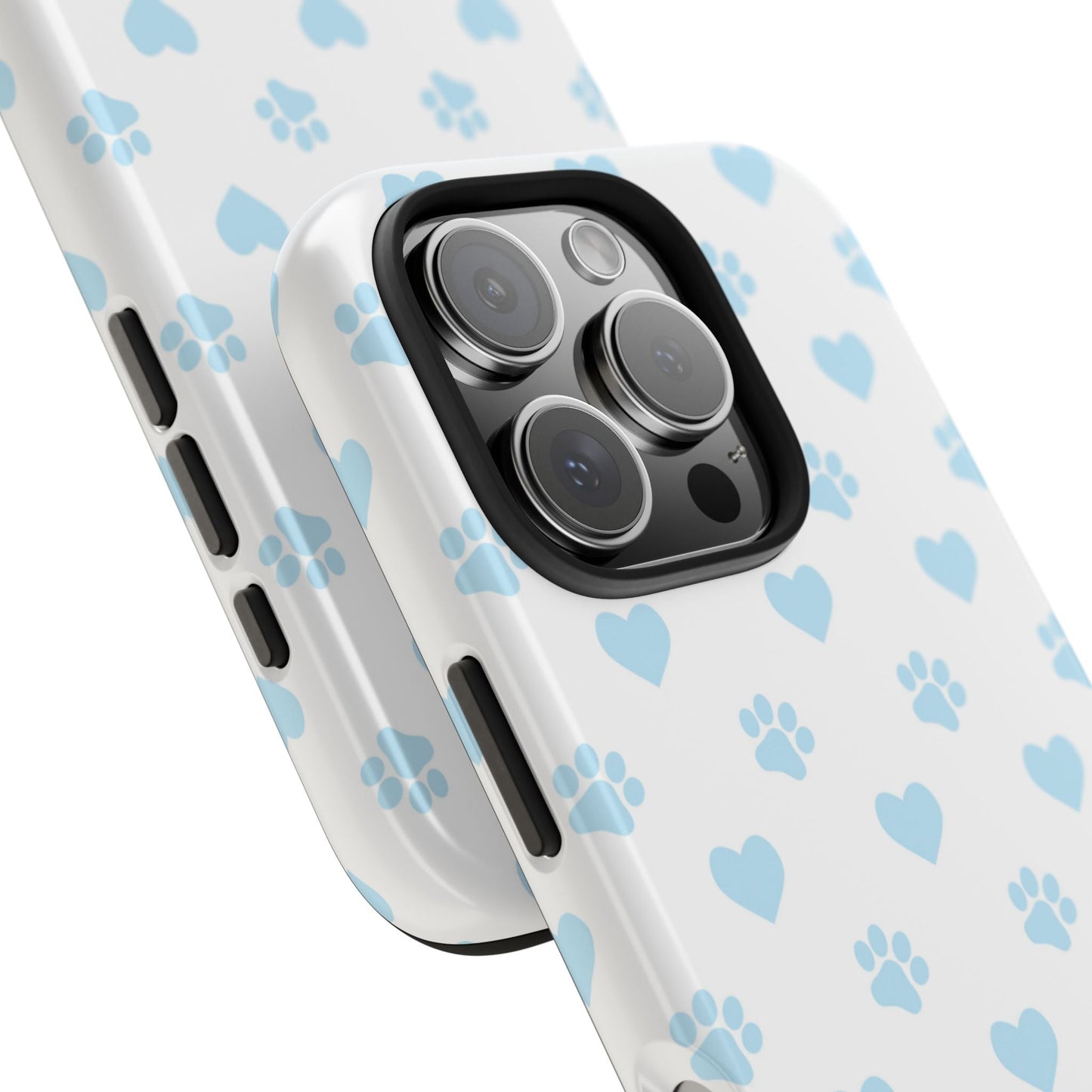 Light Blue Paw Prints & Hearts – iPhone Case for Animal Lovers - BOGO Cases