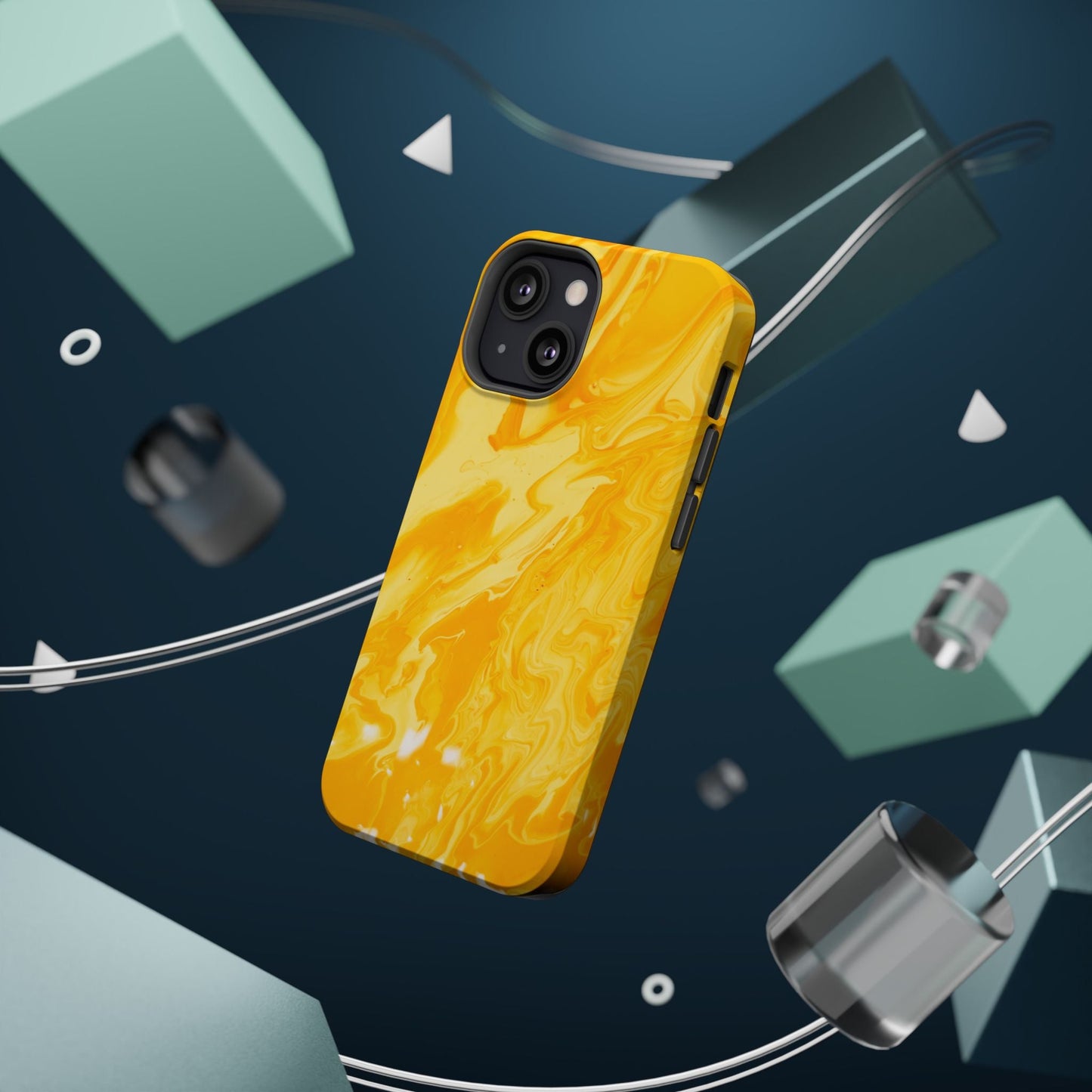 Luxe Yellow Marble MagSafe iPhone Case – Bold Golden Elegance with Magnetic Precision - BOGO Cases