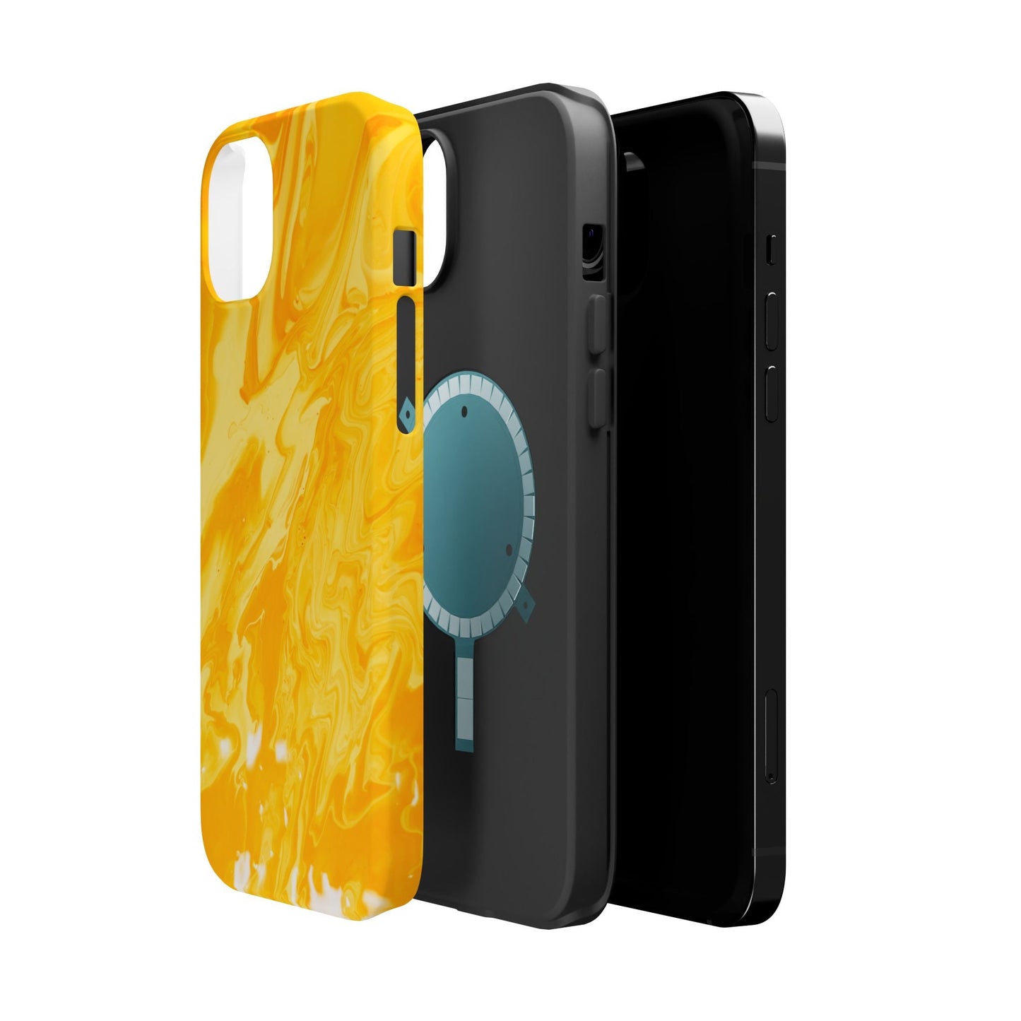 Luxe Yellow Marble MagSafe iPhone Case – Bold Golden Elegance with Magnetic Precision - BOGO Cases