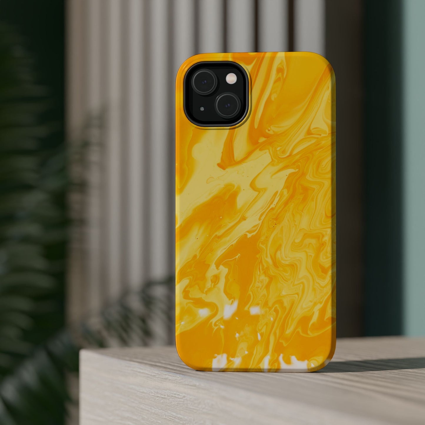 Luxe Yellow Marble MagSafe iPhone Case – Bold Golden Elegance with Magnetic Precision - BOGO Cases