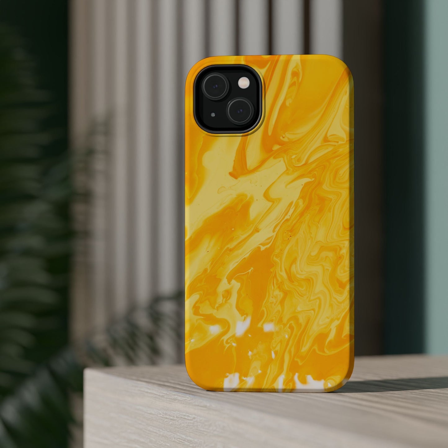 Luxe Yellow Marble MagSafe iPhone Case – Bold Golden Elegance with Magnetic Precision - BOGO Cases