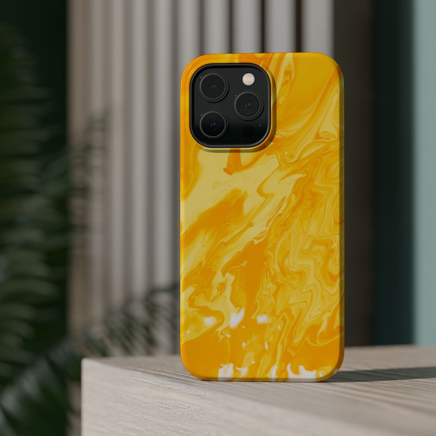 Luxe Yellow Marble MagSafe iPhone Case – Bold Golden Elegance with Magnetic Precision - BOGO Cases