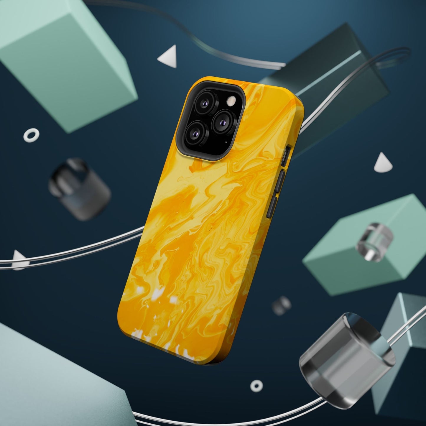 Luxe Yellow Marble MagSafe iPhone Case – Bold Golden Elegance with Magnetic Precision - BOGO Cases