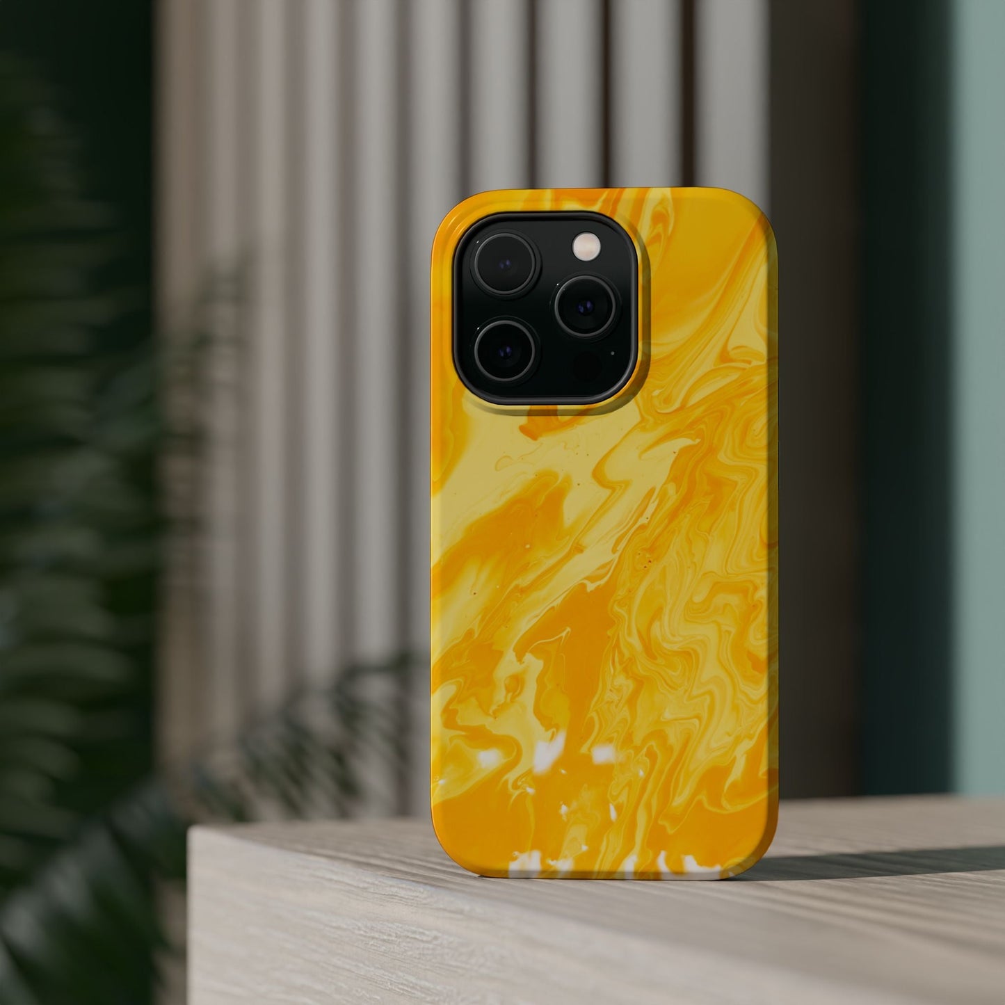 Luxe Yellow Marble MagSafe iPhone Case – Bold Golden Elegance with Magnetic Precision - BOGO Cases