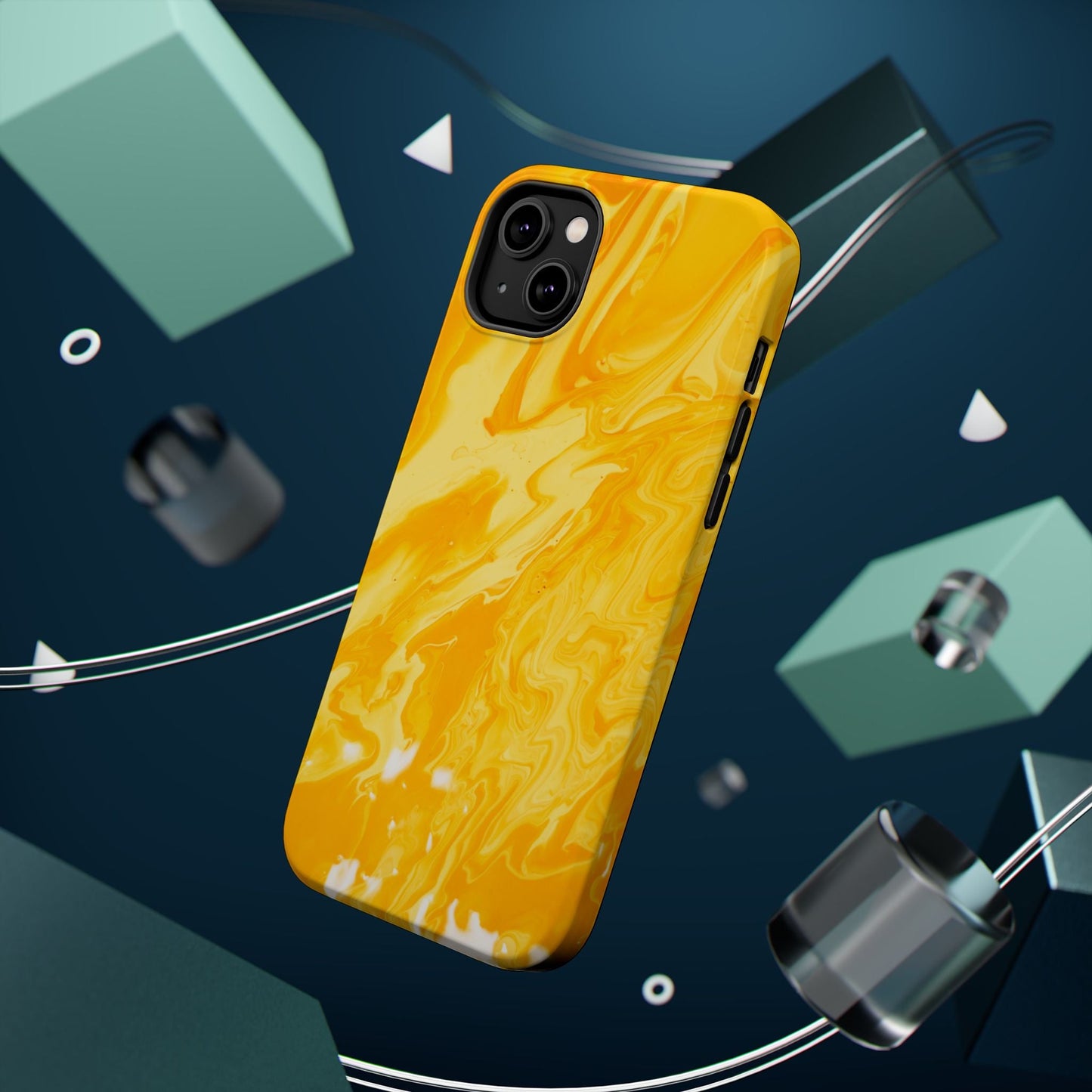 Luxe Yellow Marble MagSafe iPhone Case – Bold Golden Elegance with Magnetic Precision - BOGO Cases