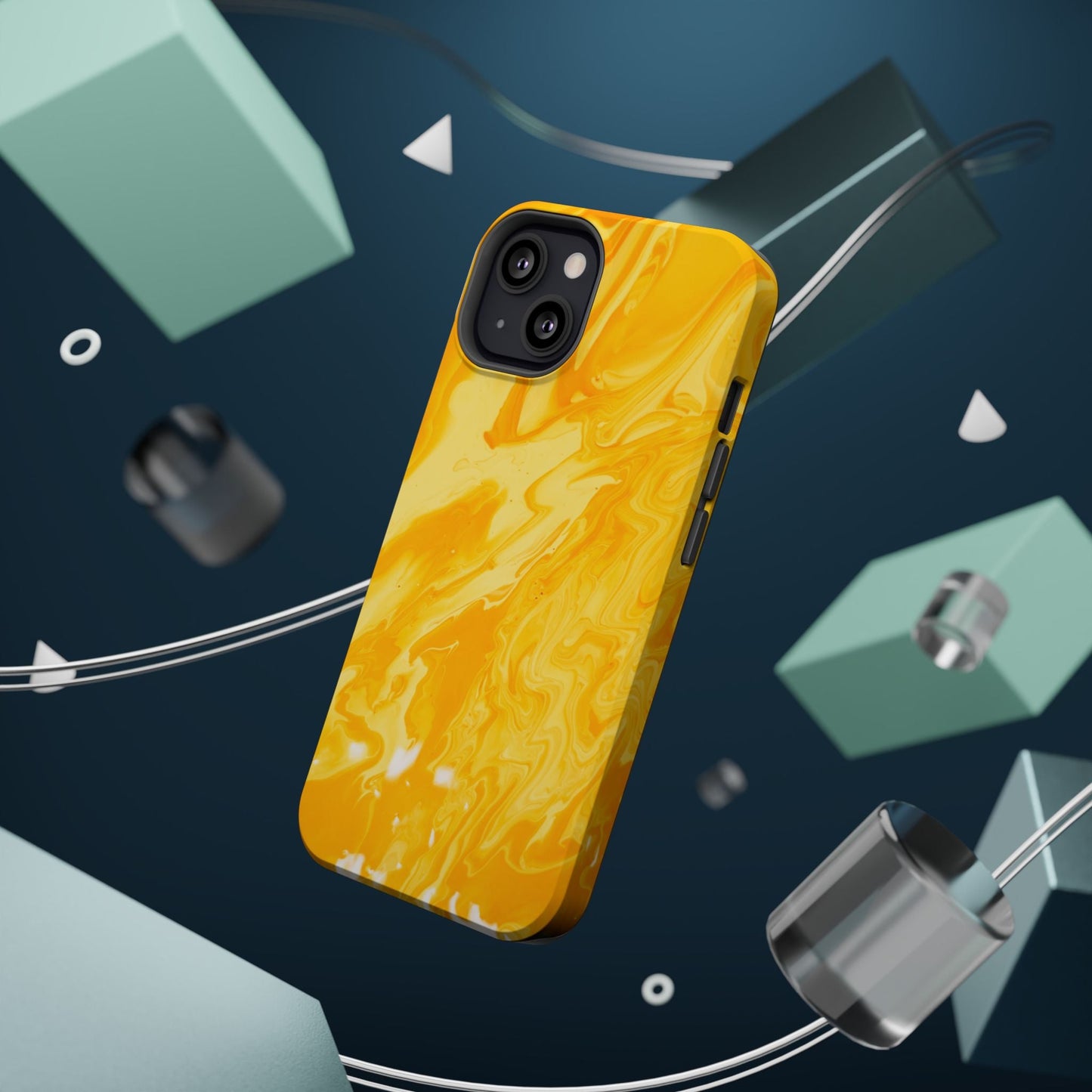Luxe Yellow Marble MagSafe iPhone Case – Bold Golden Elegance with Magnetic Precision - BOGO Cases