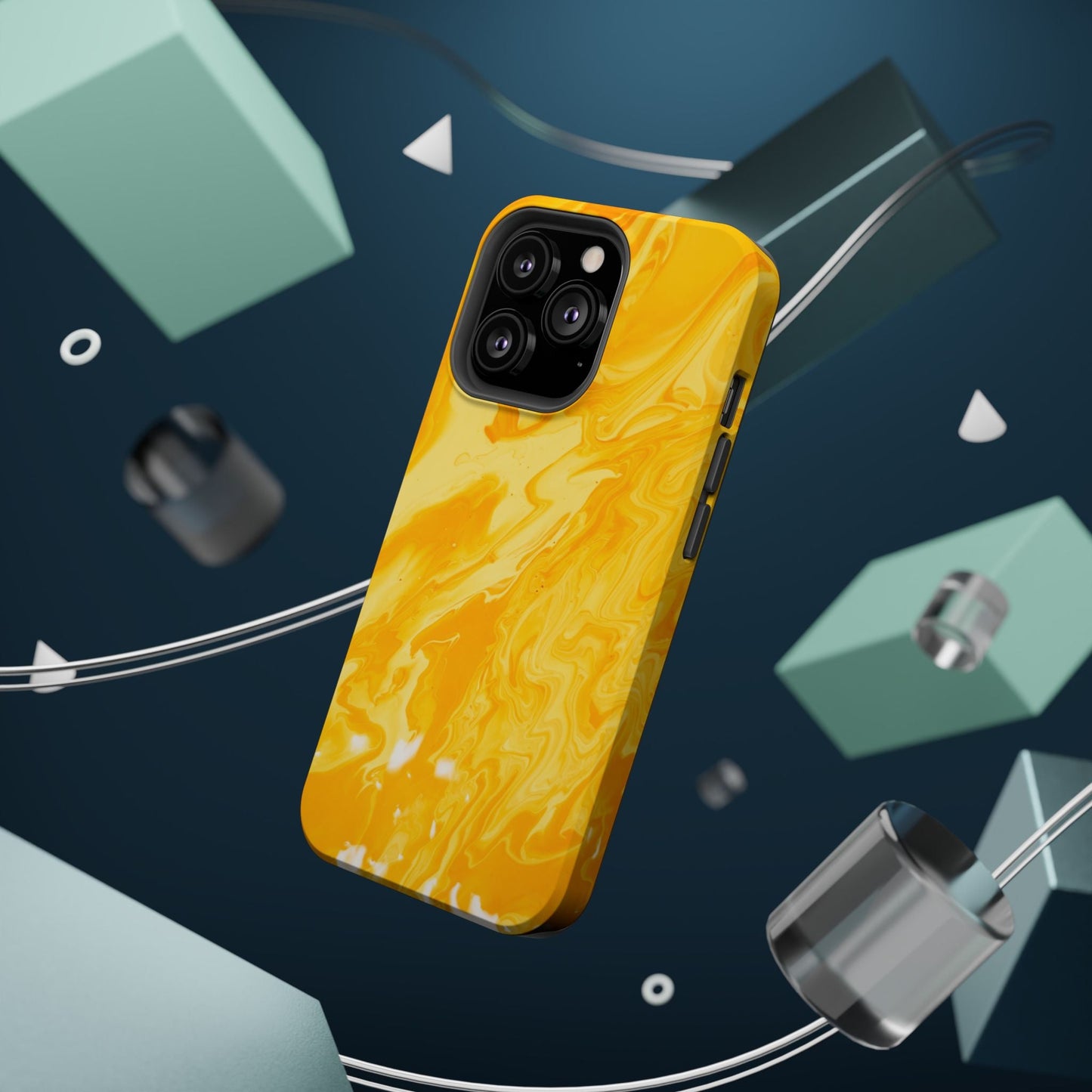Luxe Yellow Marble MagSafe iPhone Case – Bold Golden Elegance with Magnetic Precision - BOGO Cases