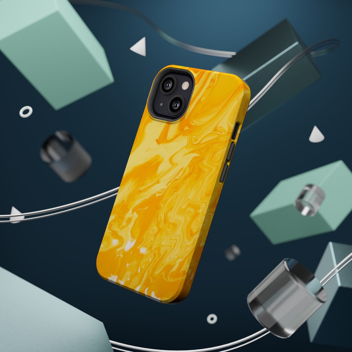 Luxe Yellow Marble MagSafe iPhone Case – Bold Golden Elegance with Magnetic Precision - BOGO Cases