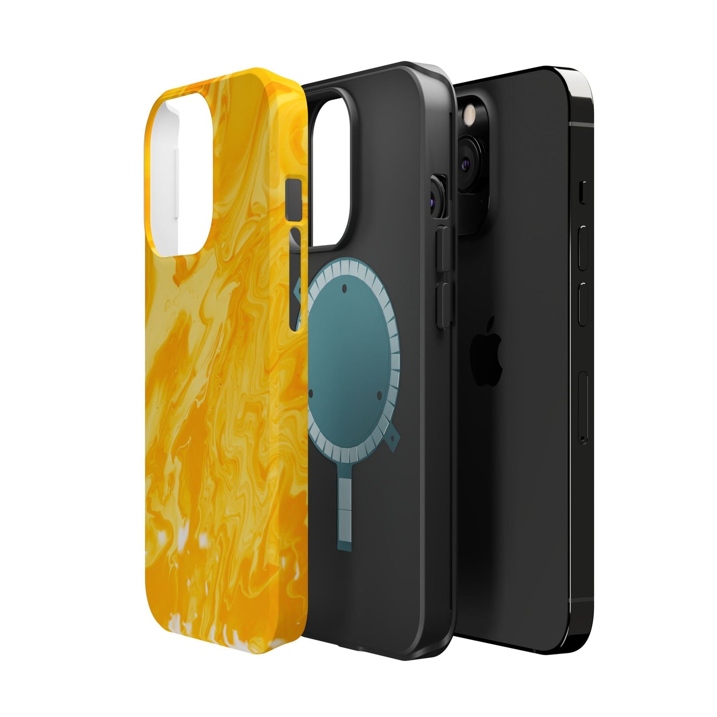 Luxe Yellow Marble MagSafe iPhone Case – Bold Golden Elegance with Magnetic Precision - BOGO Cases