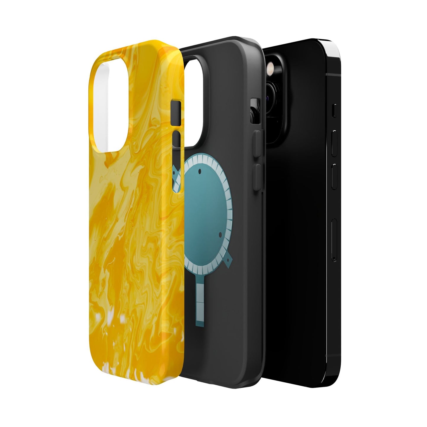 Luxe Yellow Marble MagSafe iPhone Case – Bold Golden Elegance with Magnetic Precision - BOGO Cases