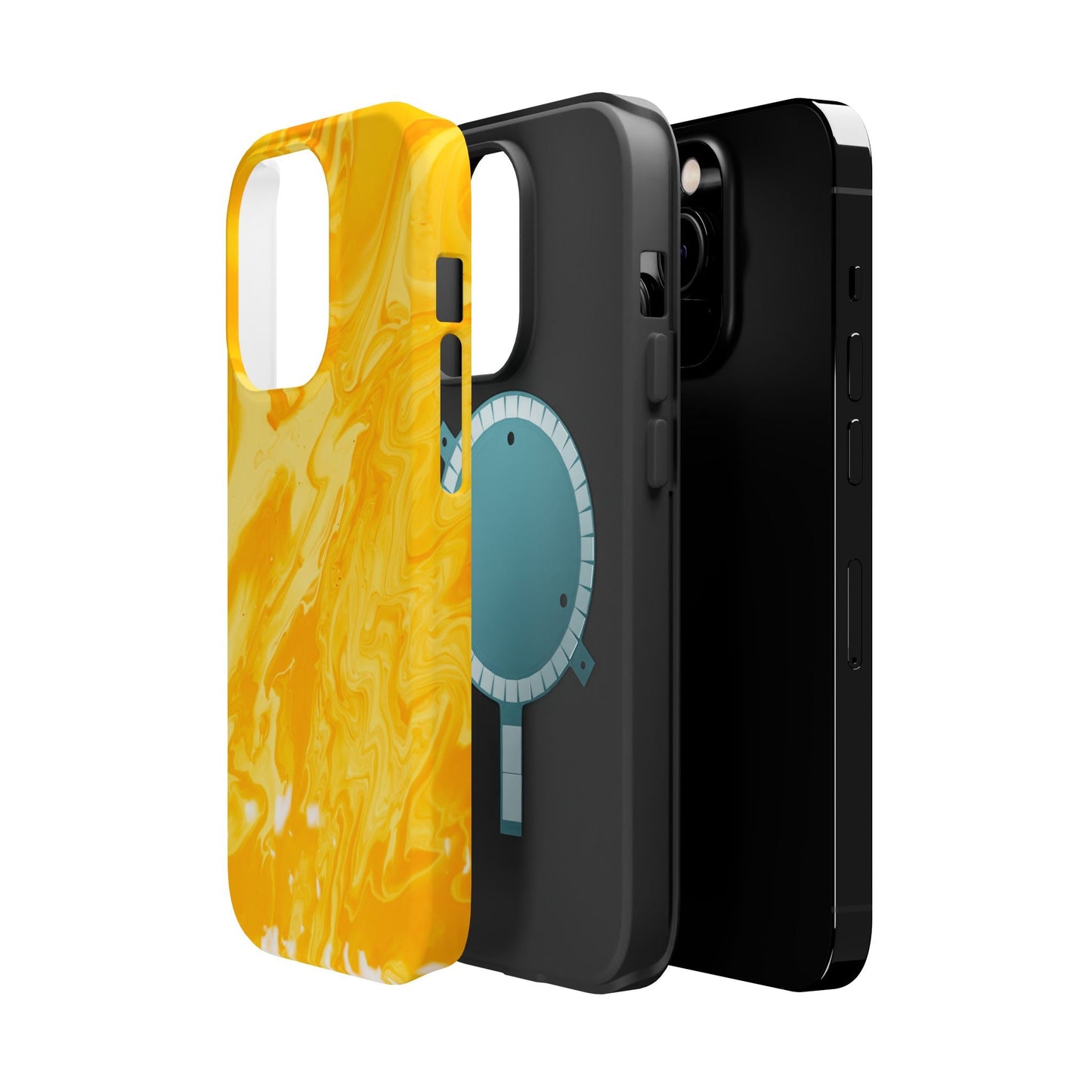 Luxe Yellow Marble MagSafe iPhone Case – Bold Golden Elegance with Magnetic Precision - BOGO Cases