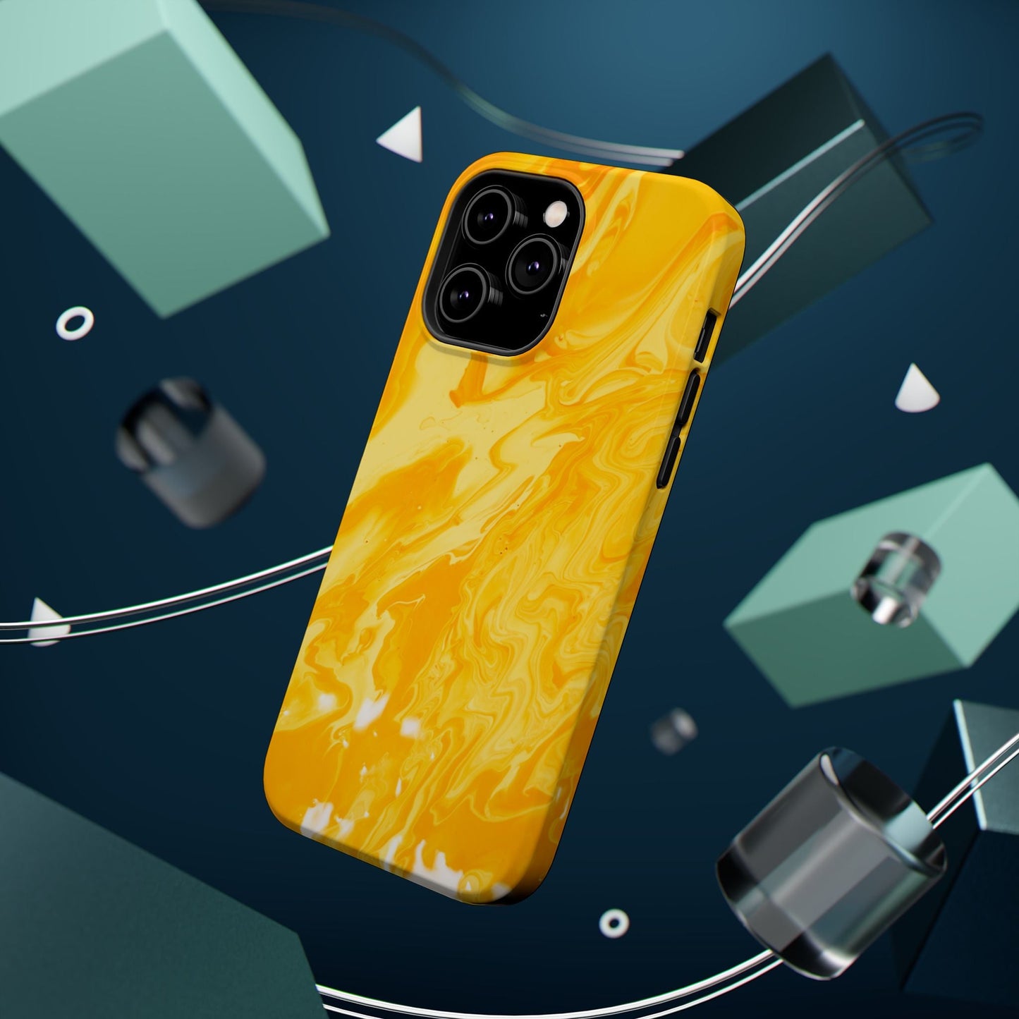Luxe Yellow Marble MagSafe iPhone Case – Bold Golden Elegance with Magnetic Precision - BOGO Cases