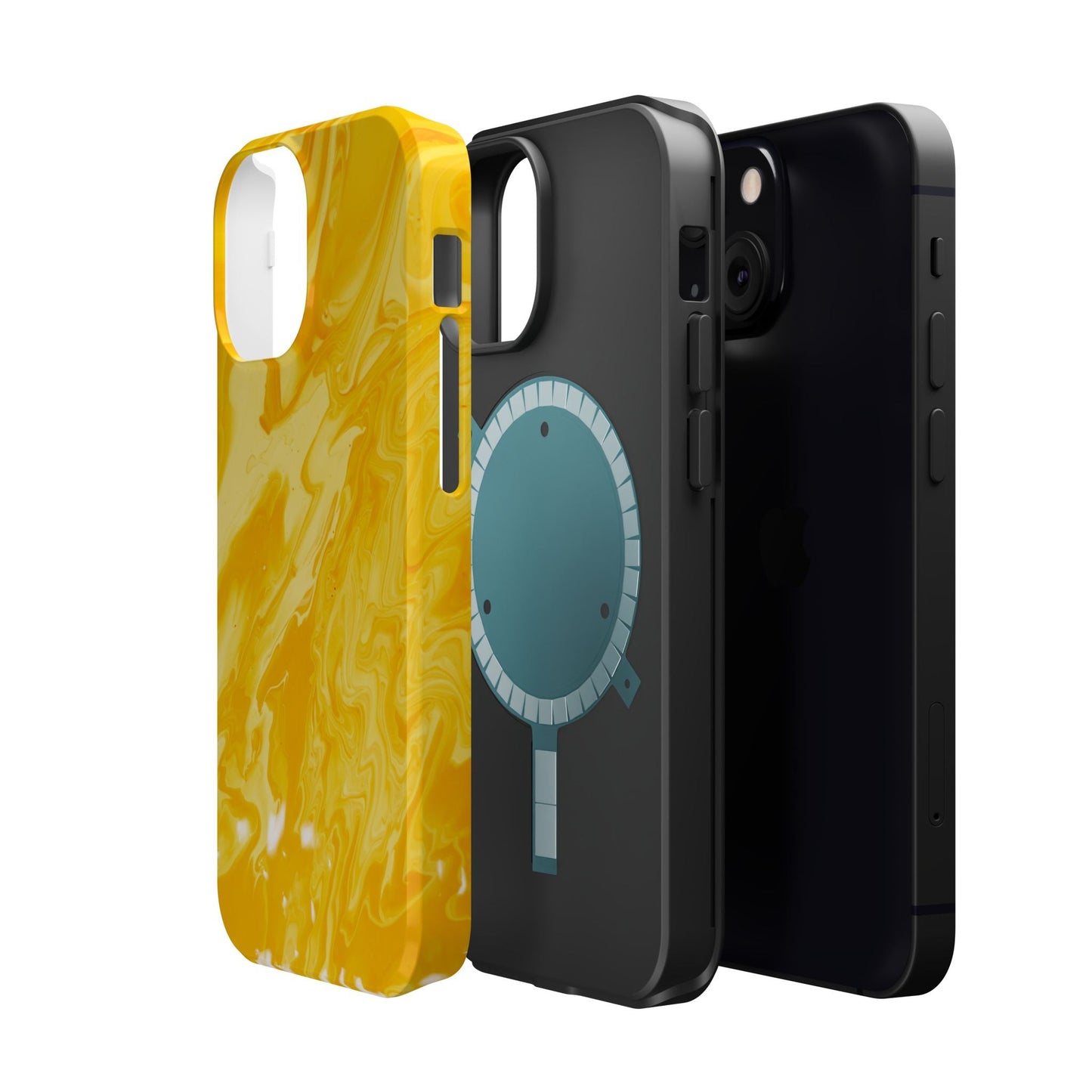 Luxe Yellow Marble MagSafe iPhone Case – Bold Golden Elegance with Magnetic Precision - BOGO Cases