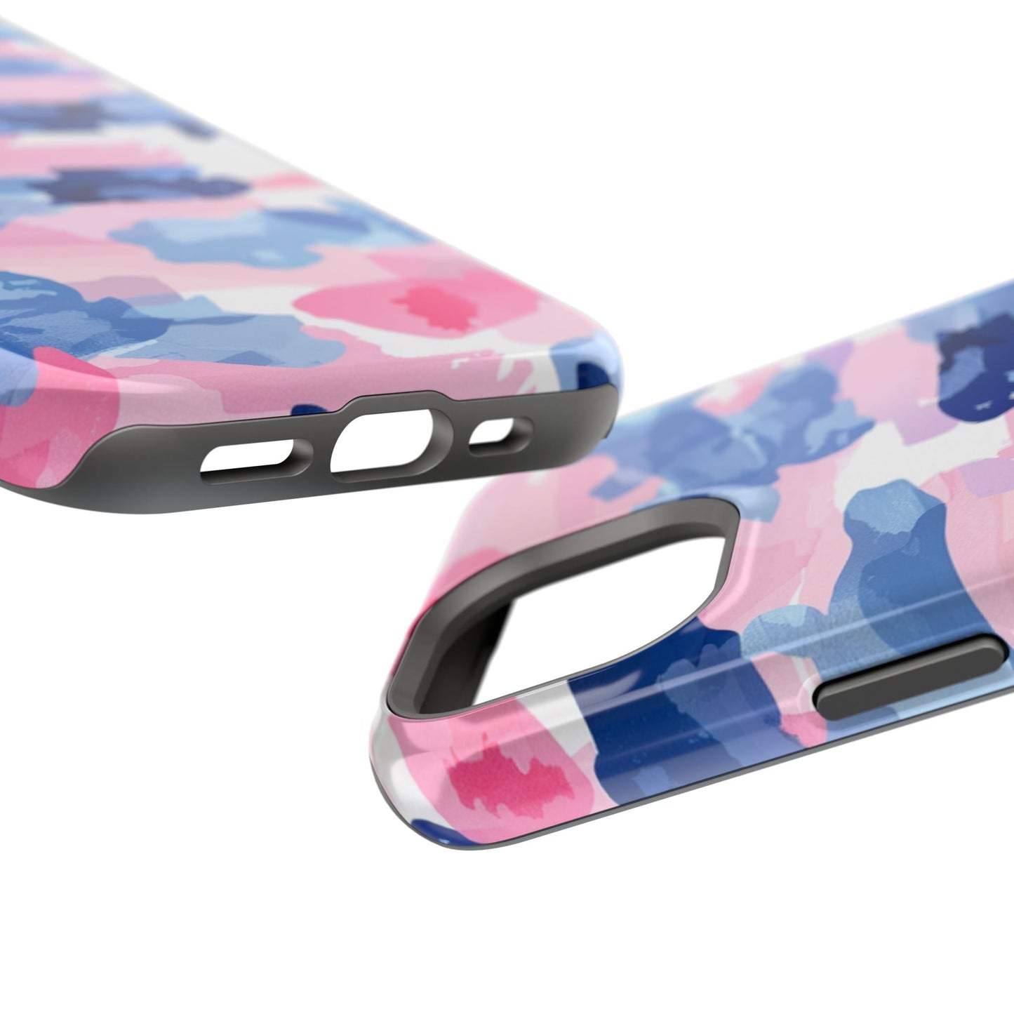 MagSafe Case: Dynamic Pink & Navy Brushstroke Art - BOGO Cases