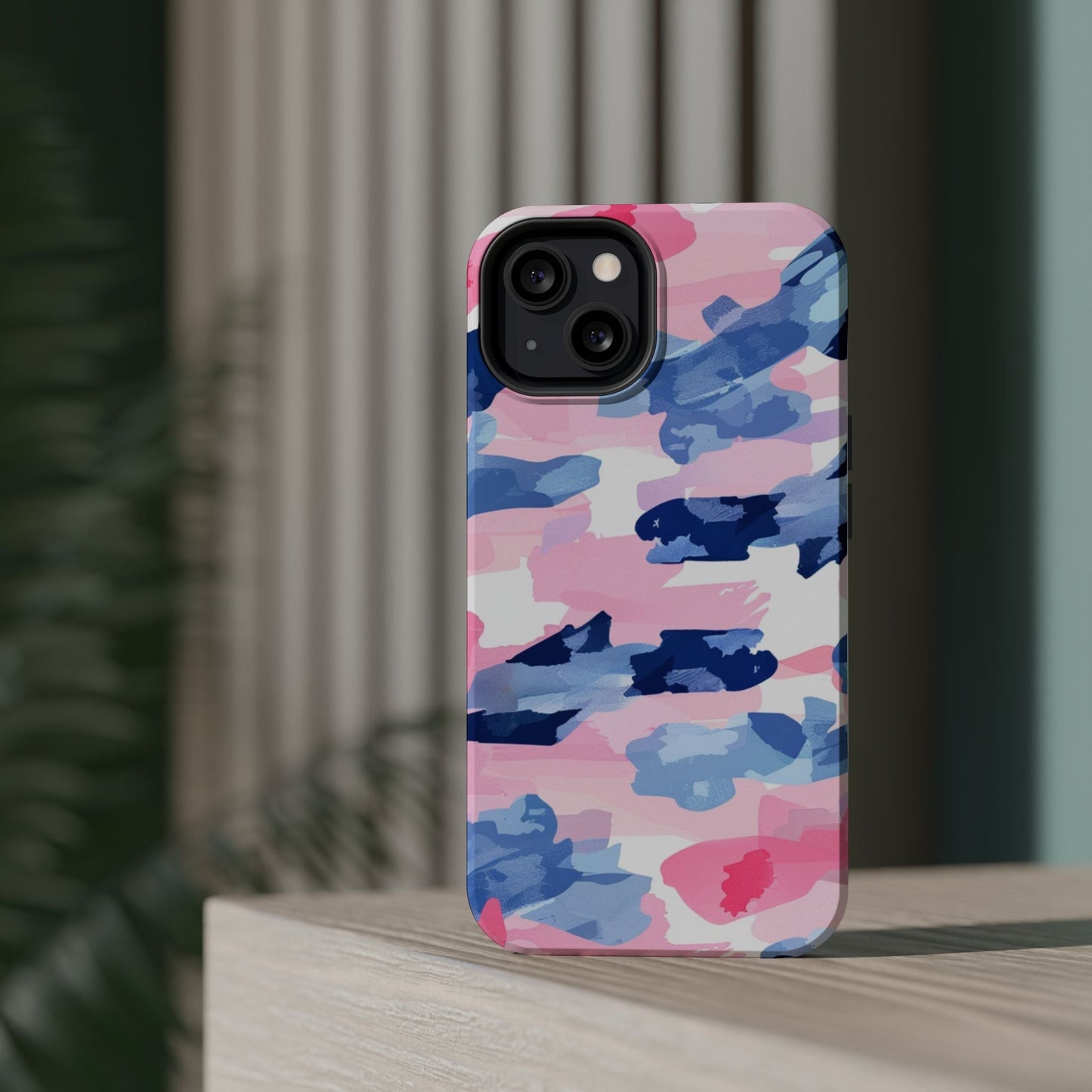 MagSafe Case: Dynamic Pink & Navy Brushstroke Art - BOGO Cases