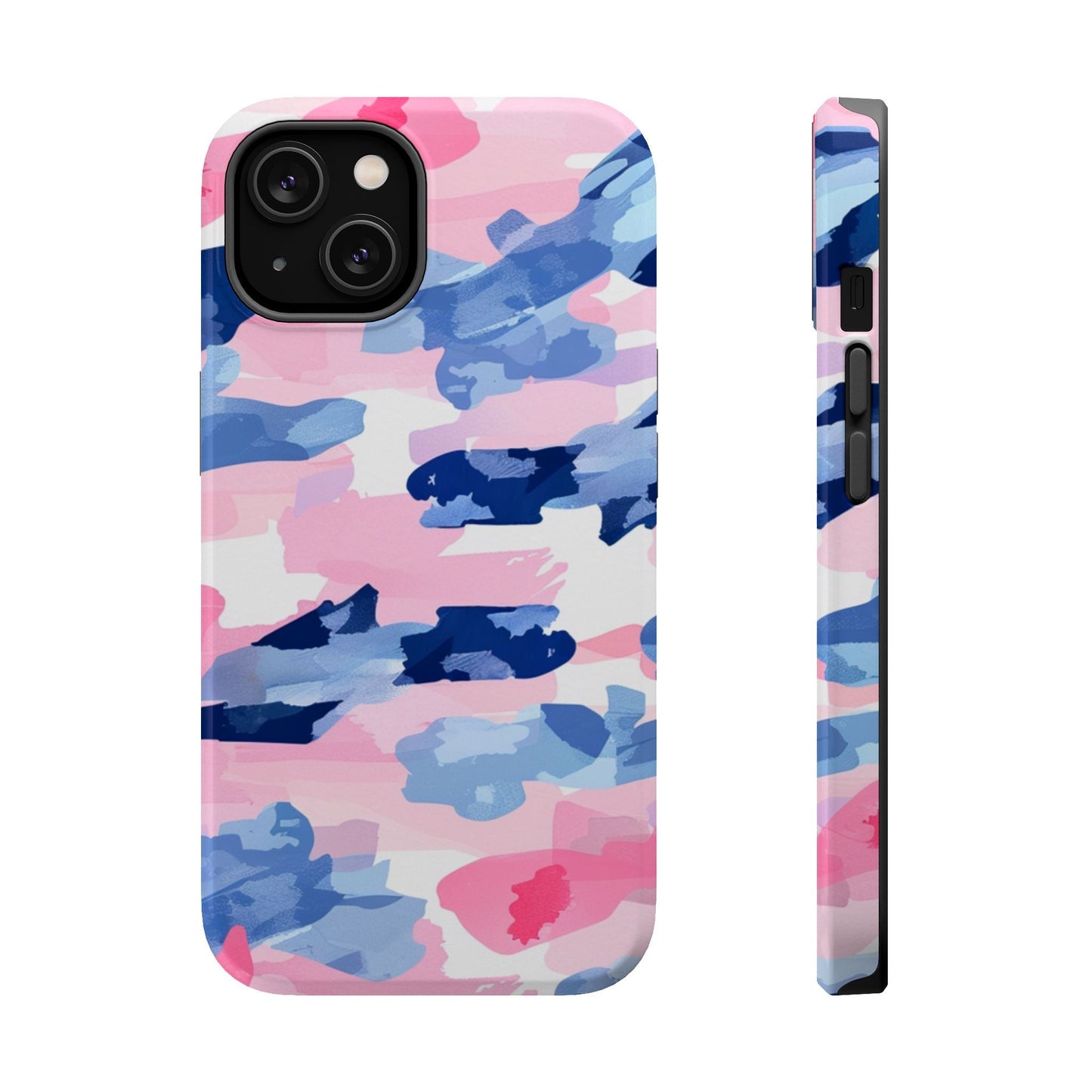 MagSafe Case: Dynamic Pink & Navy Brushstroke Art - BOGO Cases