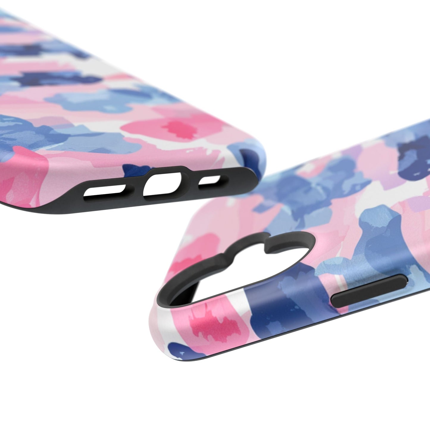 MagSafe Case: Dynamic Pink & Navy Brushstroke Art - BOGO Cases