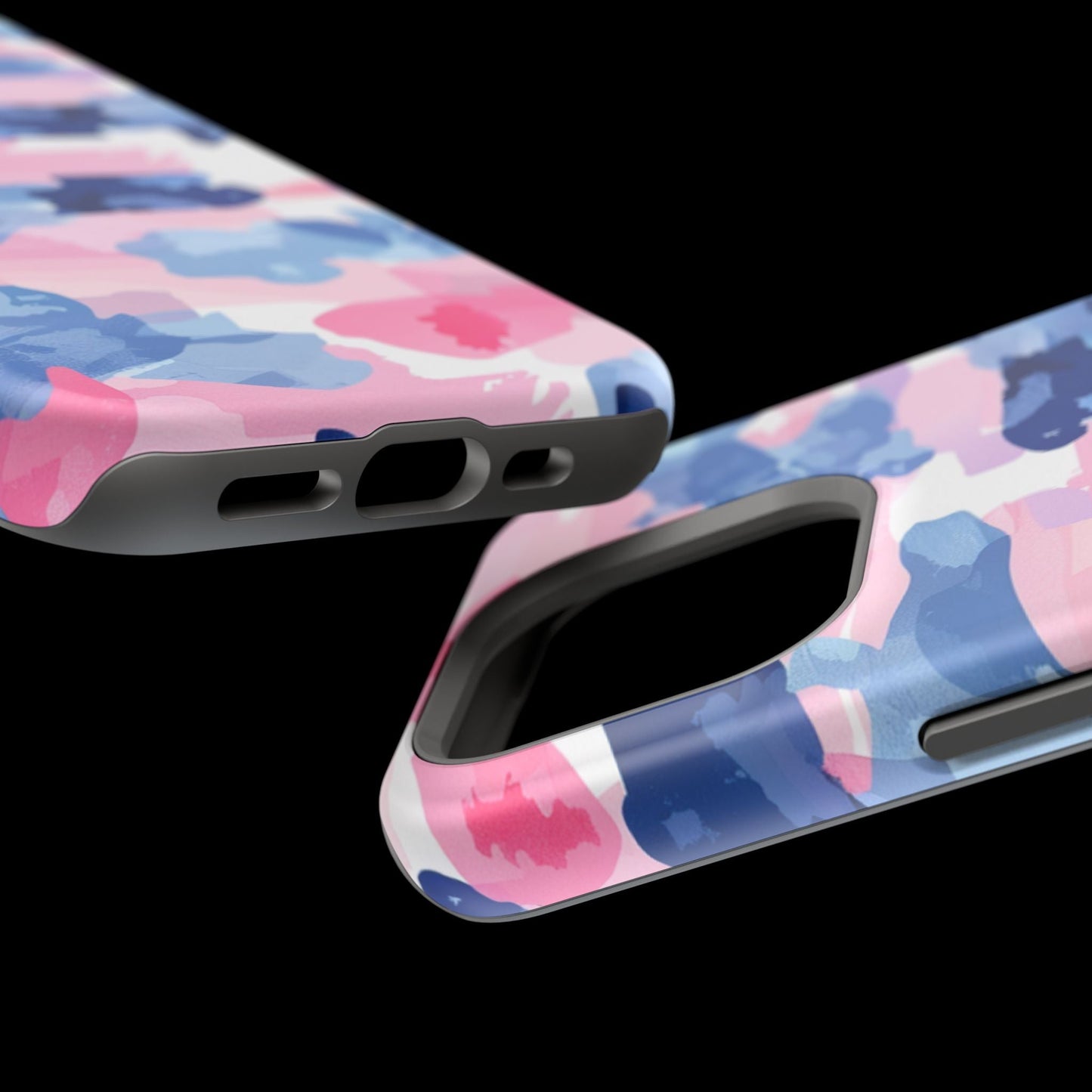 MagSafe Case: Dynamic Pink & Navy Brushstroke Art - BOGO Cases