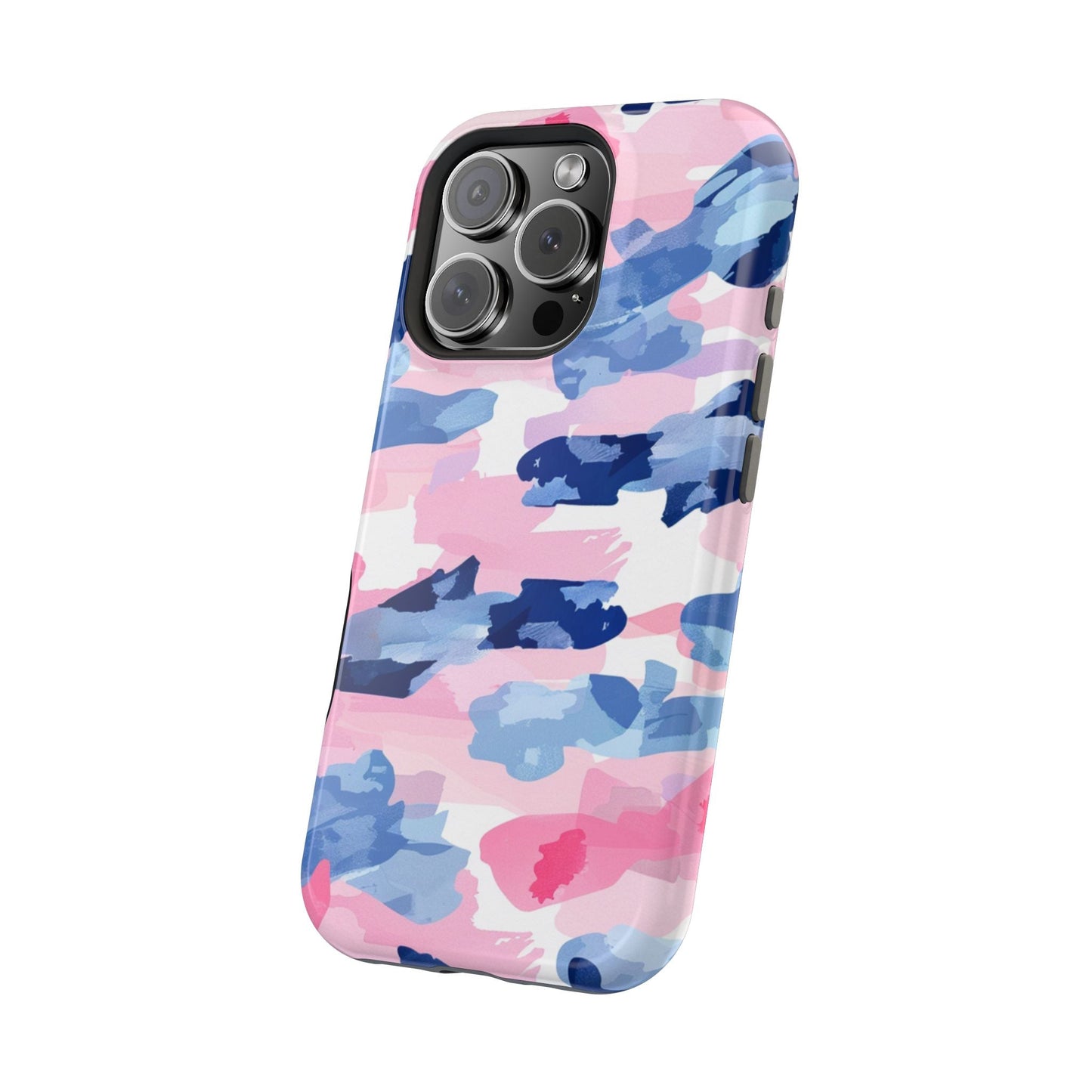 MagSafe Case: Dynamic Pink & Navy Brushstroke Art - BOGO Cases