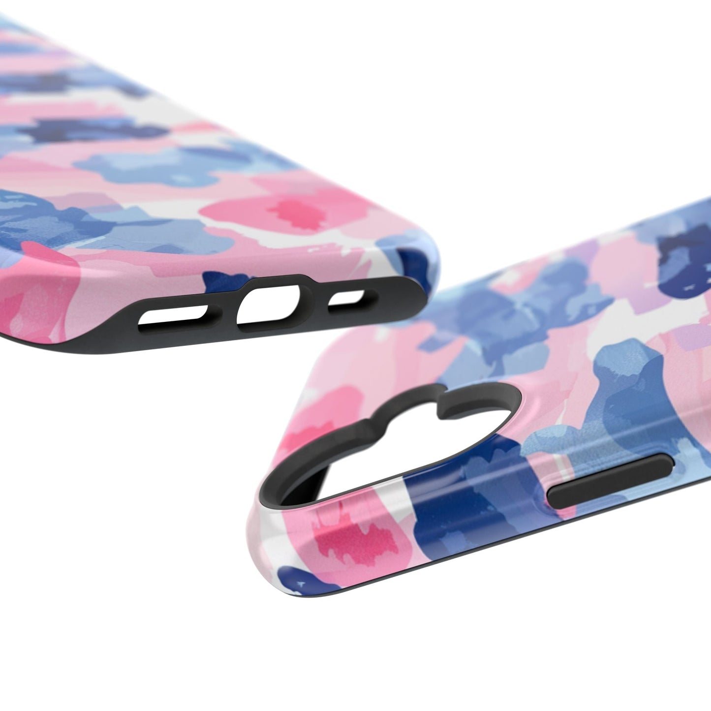 MagSafe Case: Dynamic Pink & Navy Brushstroke Art - BOGO Cases