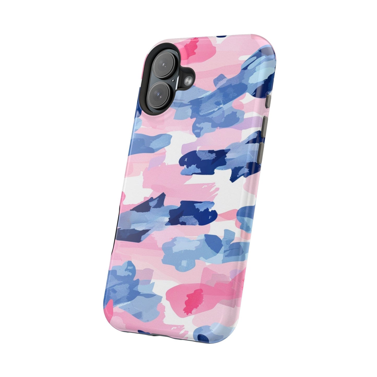 MagSafe Case: Dynamic Pink & Navy Brushstroke Art - BOGO Cases