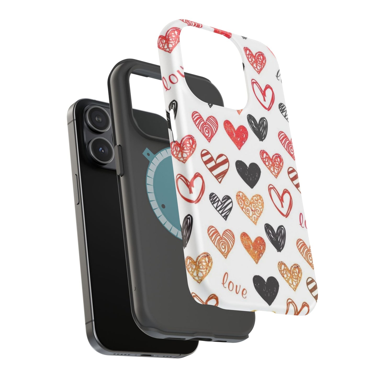 MagSafe Case: Hand - Drawn Hearts & Love - BOGO Cases