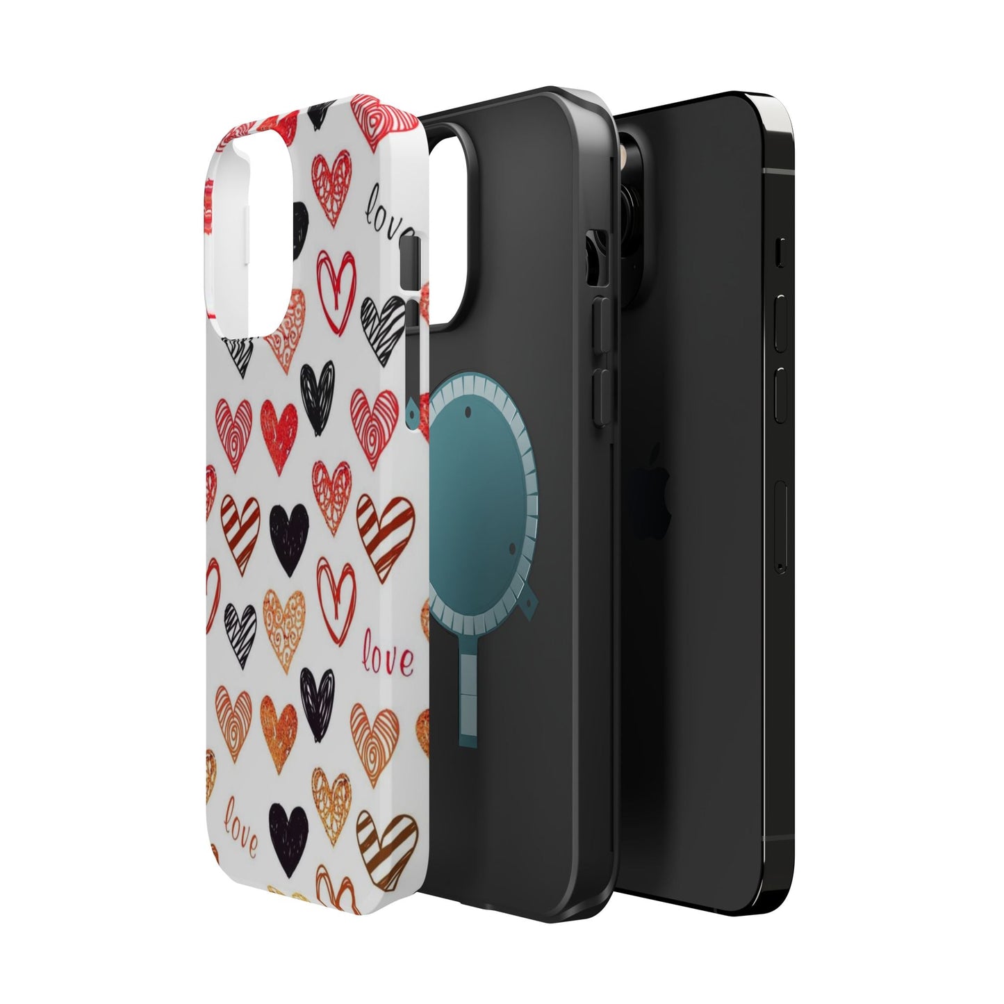 MagSafe Case: Hand - Drawn Hearts & Love - BOGO Cases