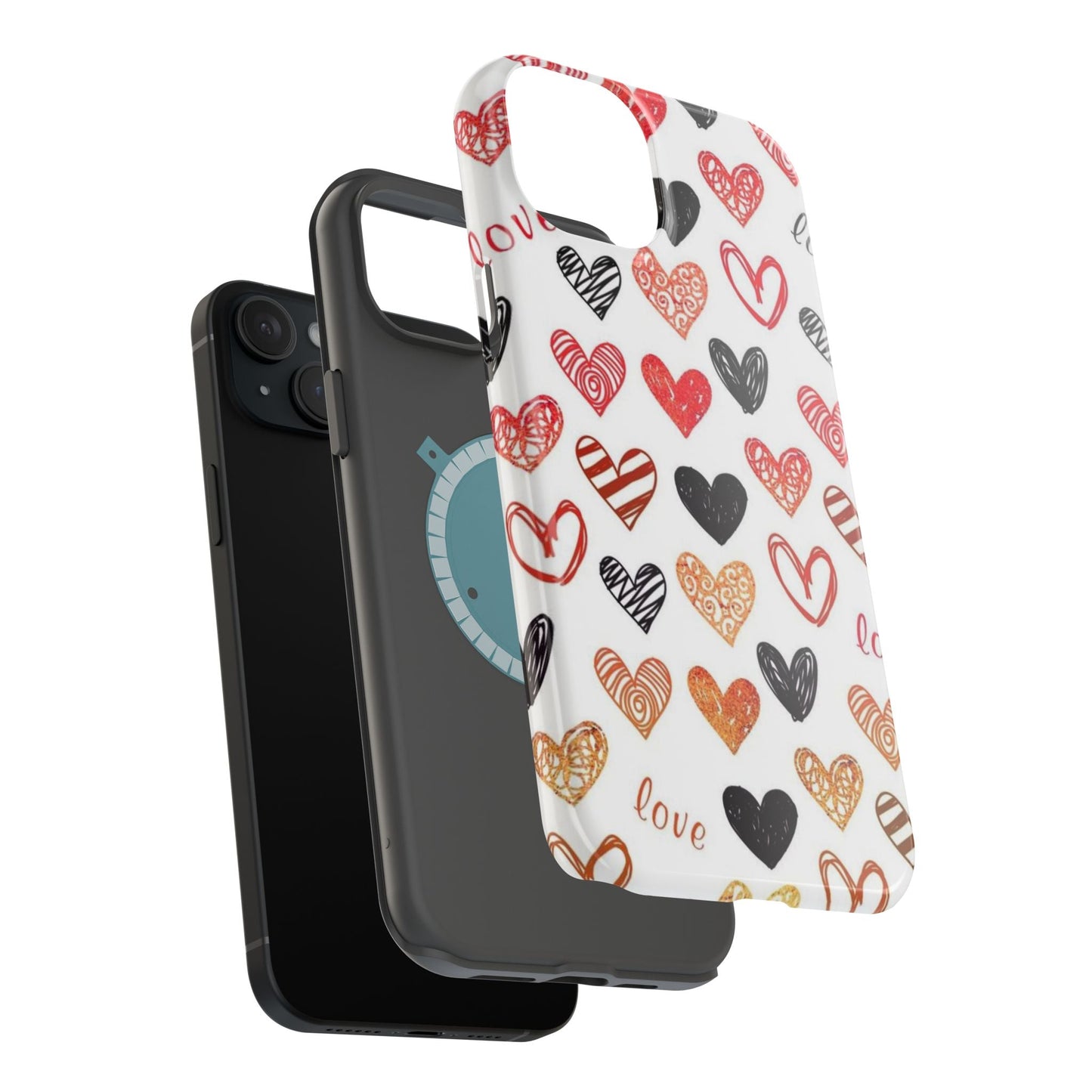 MagSafe Case: Hand - Drawn Hearts & Love - BOGO Cases