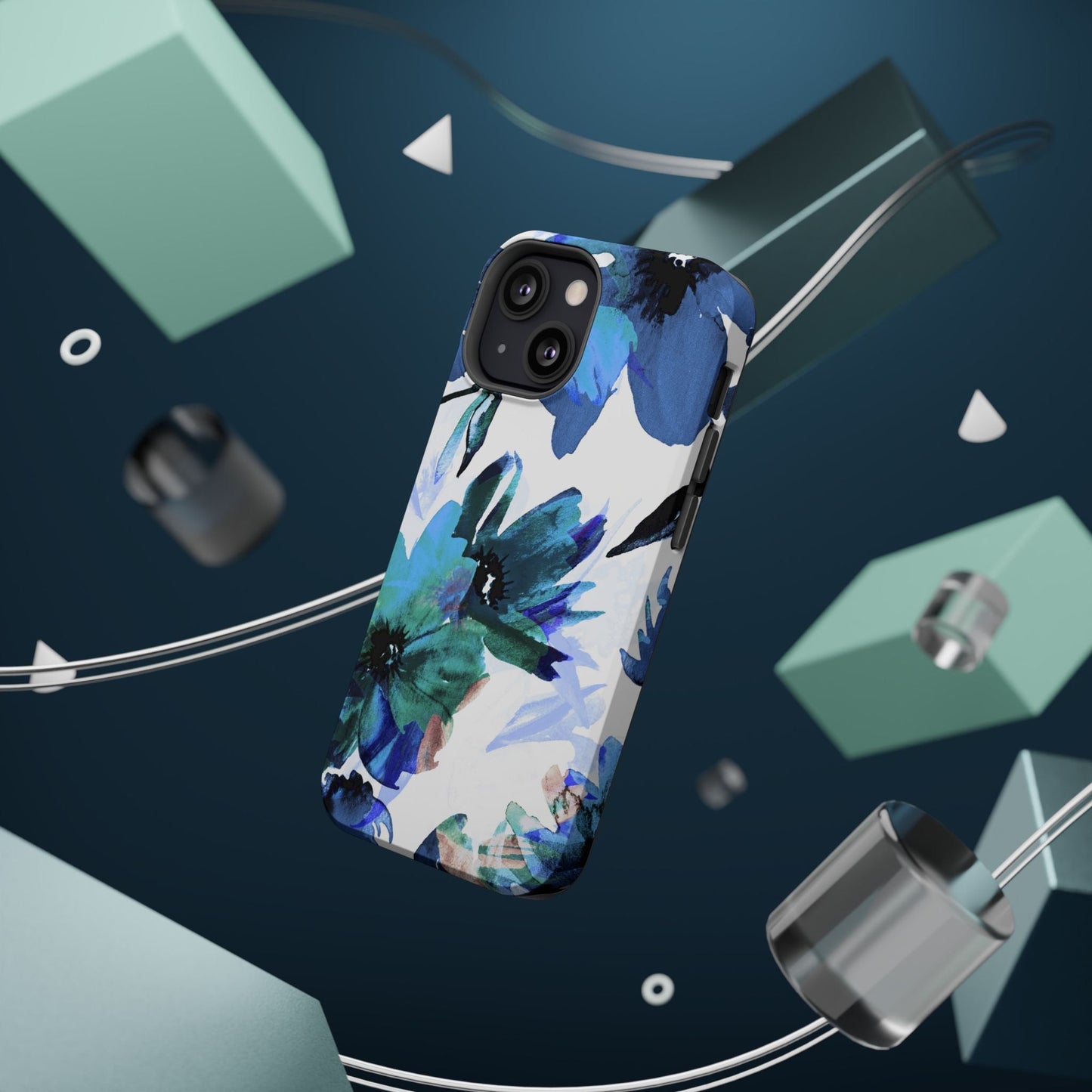 MagSafe iPhone Case – Serene Blue Blossom - BOGO Cases
