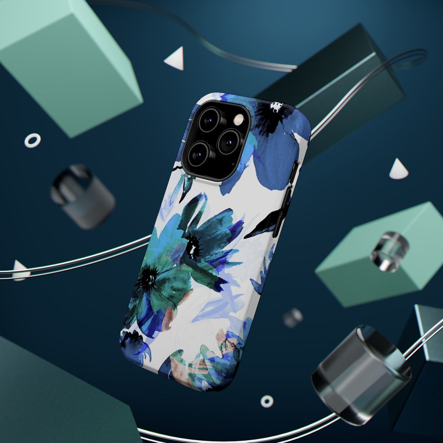 MagSafe iPhone Case – Serene Blue Blossom - BOGO Cases
