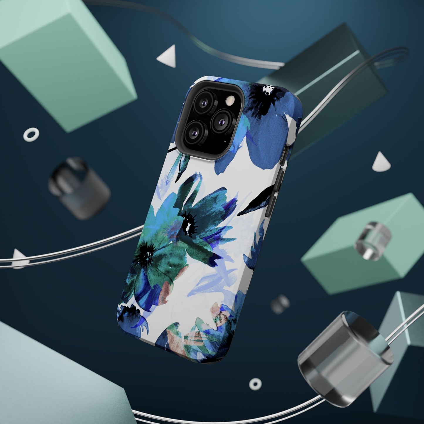 MagSafe iPhone Case – Serene Blue Blossom - BOGO Cases