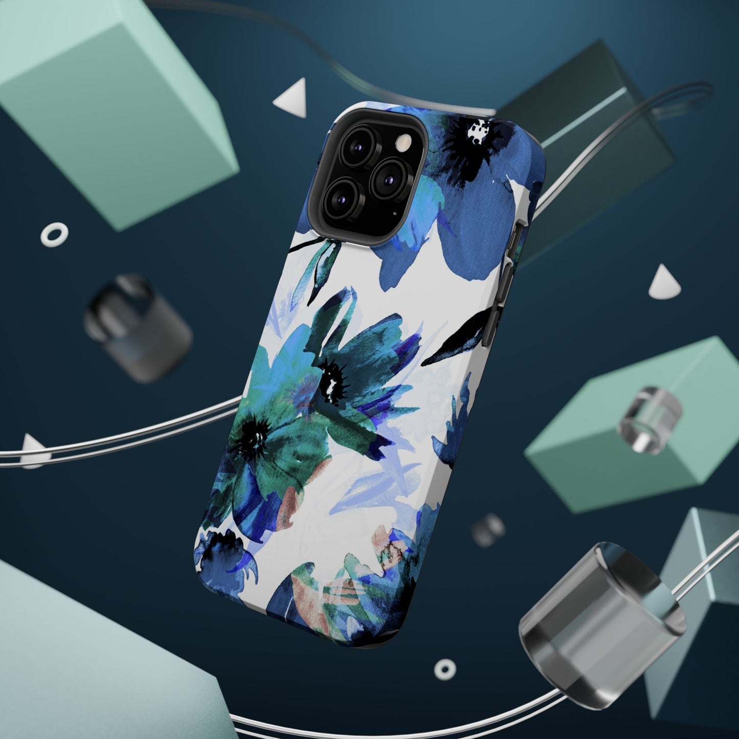 MagSafe iPhone Case – Serene Blue Blossom - BOGO Cases