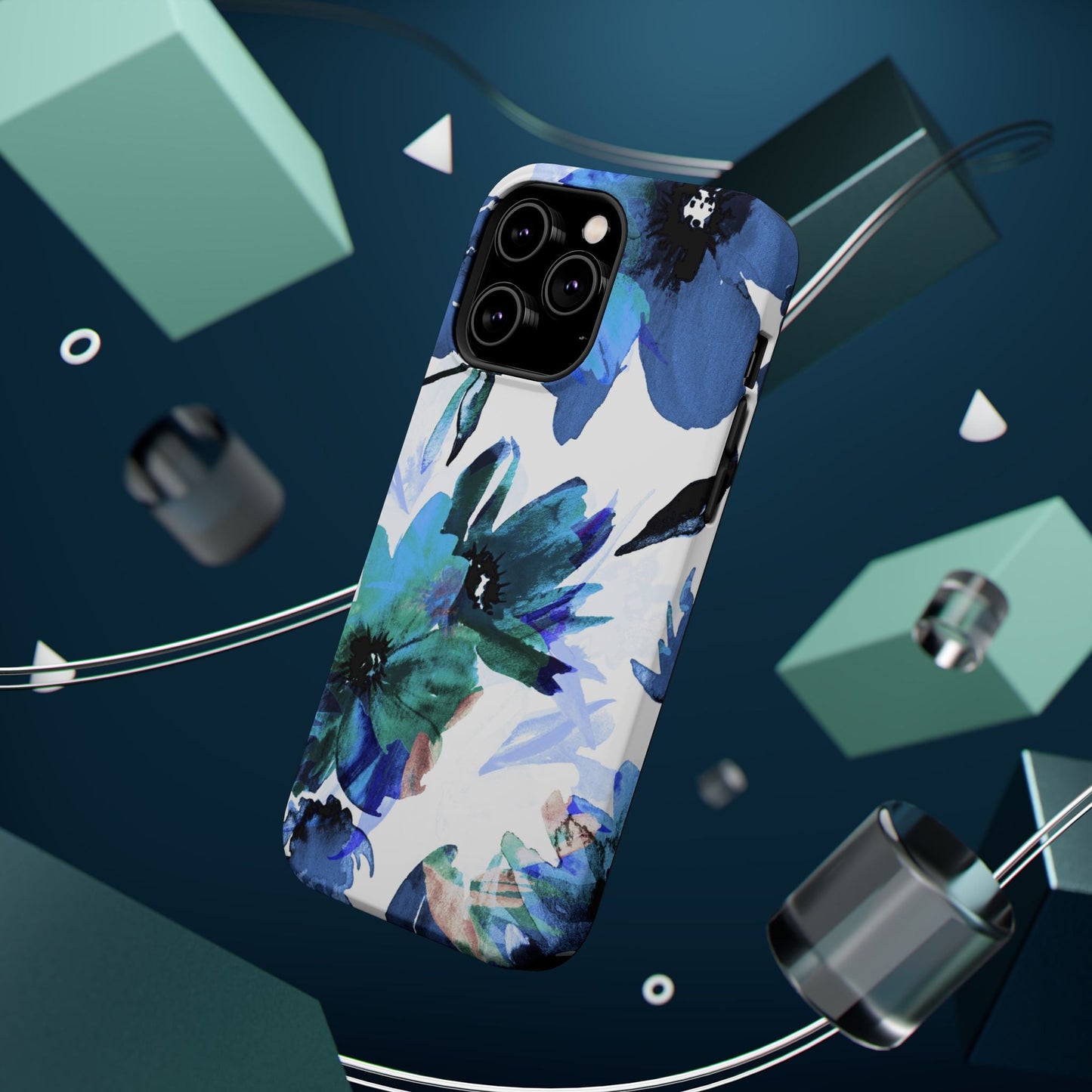 MagSafe iPhone Case – Serene Blue Blossom - BOGO Cases